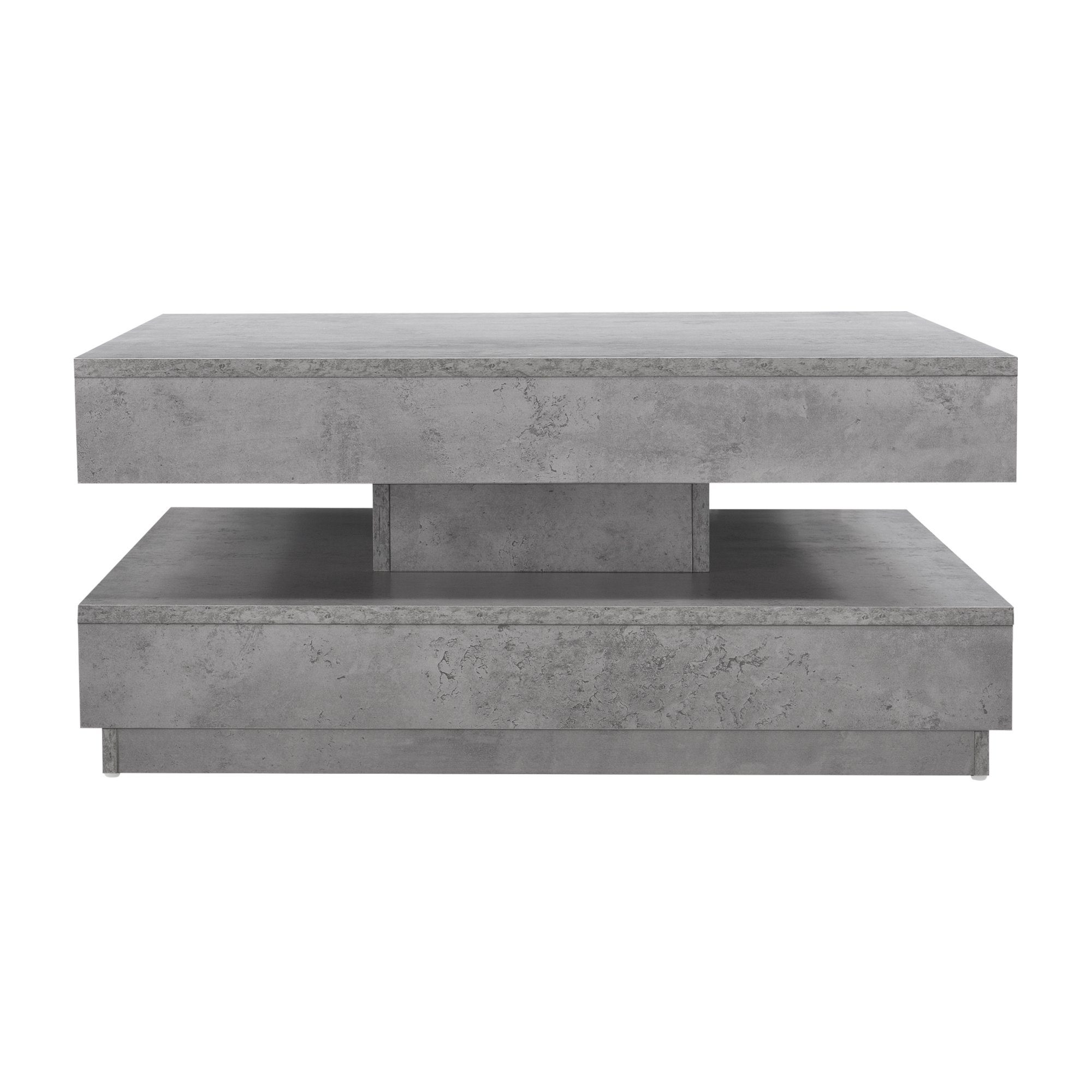 en.casa Couchtisch, »Florenz« quadratisch 76 x 76 x 38 cm Betonoptik