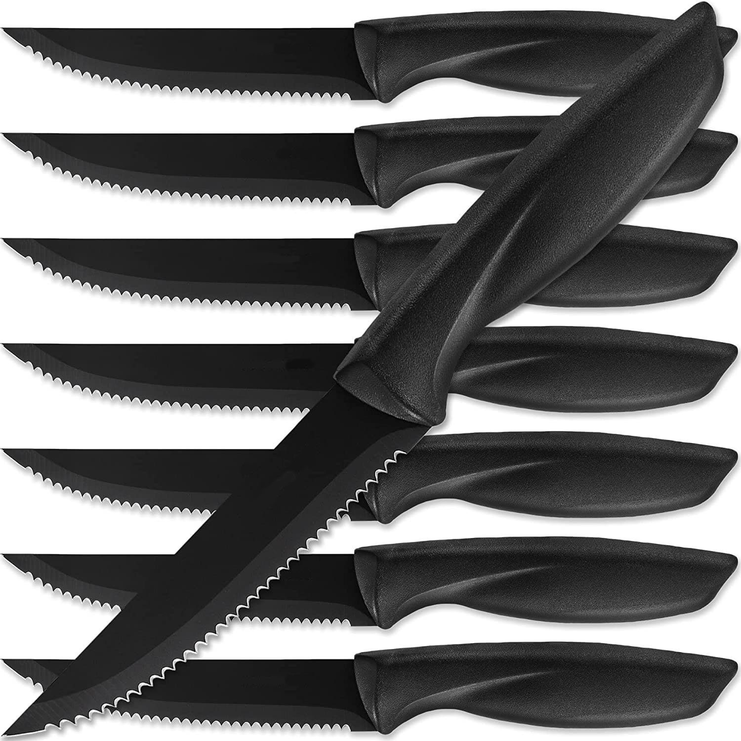 zggzerg Steakkochmesser Edelstahl Steakmesser Set 8-teilig - Steak Messerset Steakbesteck Set - Steak Messer Steak Besteck Set - Steak Knives Set