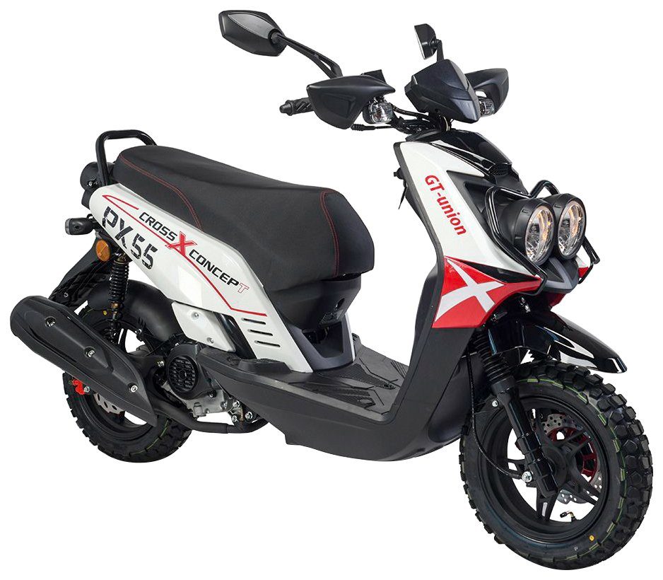 GT UNION Motorroller PX 55 Cross-Concept, 50 ccm, 45 km/h, Euro 5 weiß/rot/schwarz | Motorroller