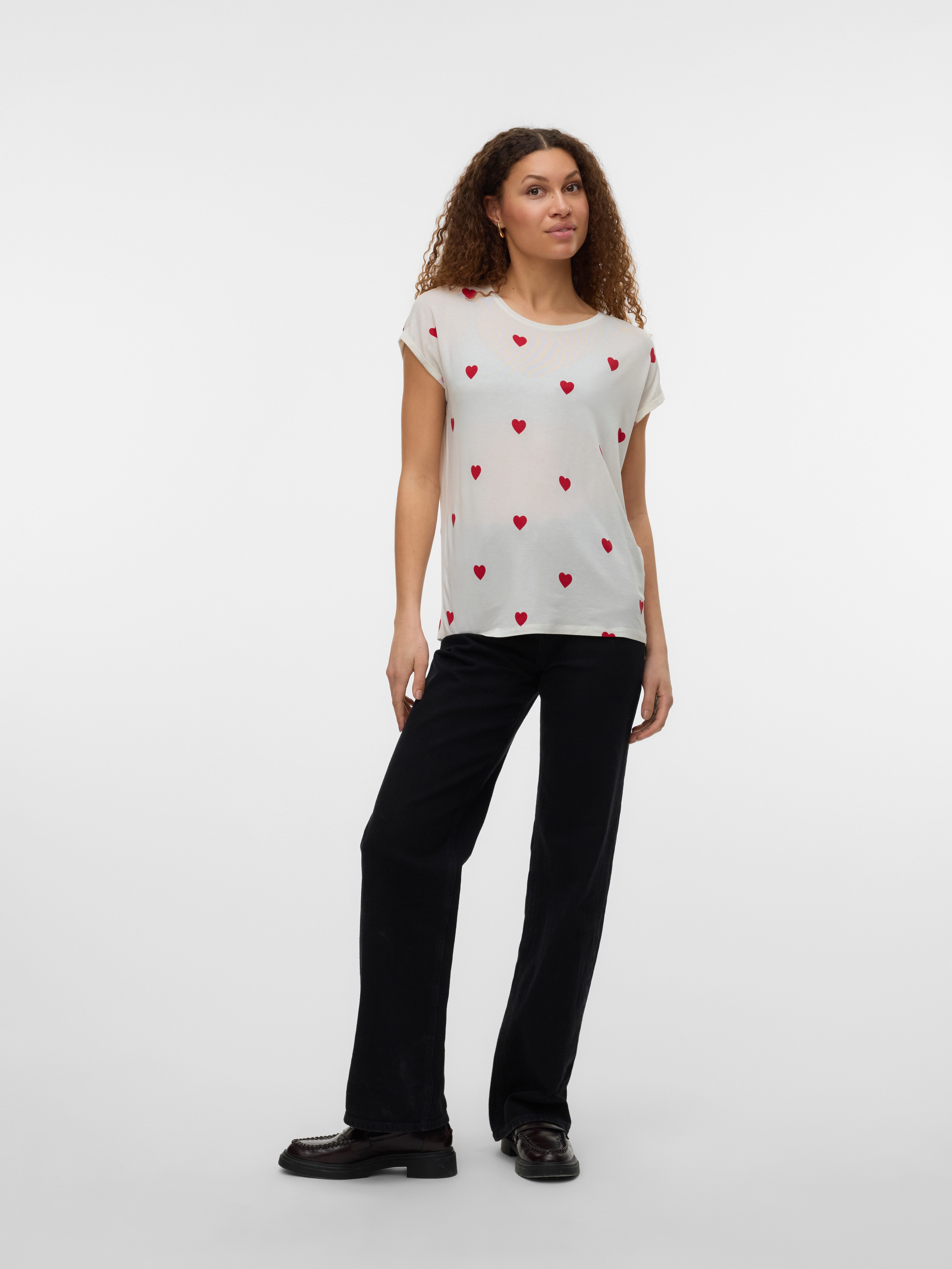 Vero Moda Kurzarmshirt VMAVA SS TOP MULTI AOP NOOS Materialmix, regular fit – Bild 5 von 5