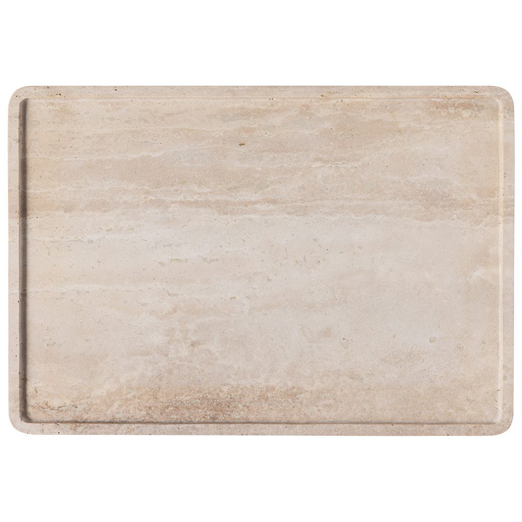 Villeroy & Boch Servierplatte Manufacture Travertine Servierplatte 405x282mm, (1-tlg), Stein, 1 Stck, Handwäsche empfohlen