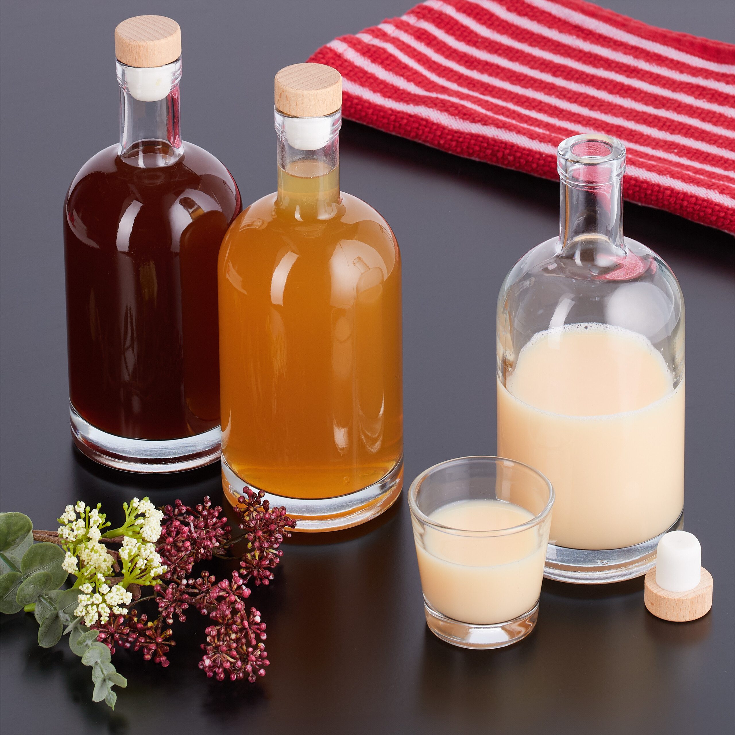 relaxdays Vorratsglas Flaschen zum Befüllen 12er Set 500 ml, Glas, (12-tlg) – Bild 2 von 5