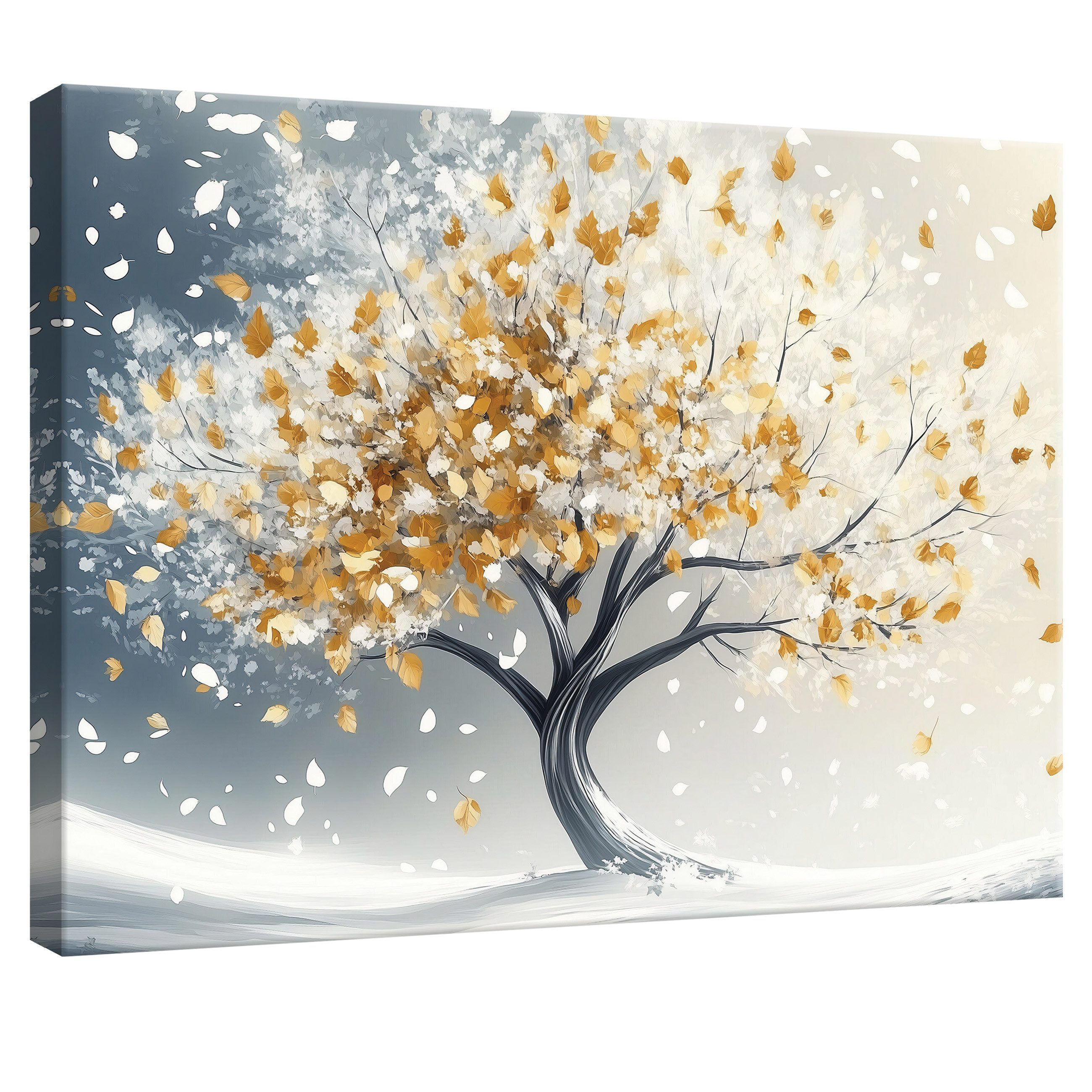 Wallarena Leinwandbild Baum Abstrakt Gold Blau günstig online kaufen
