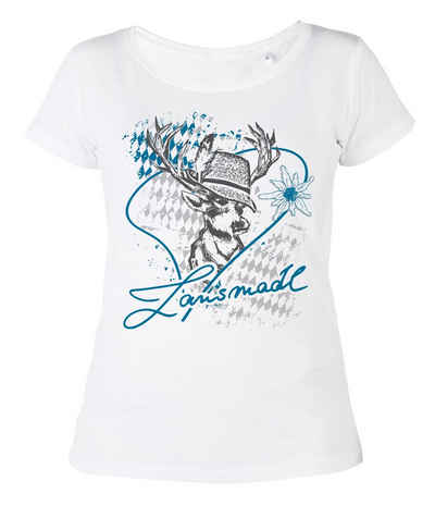Modescout Stadler Print-Shirt »Volksfest T-Shirt Girlie "Lausmadl" Tracht Hirsch« Bio-Baumwolle