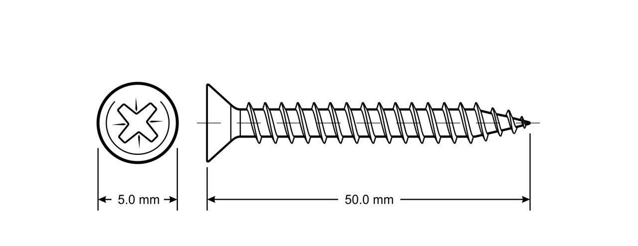 Thumbnail - Trend Line Holzbauschraube TrendLine Universalschrauben 5.0 x 50 mm PZ 2 -