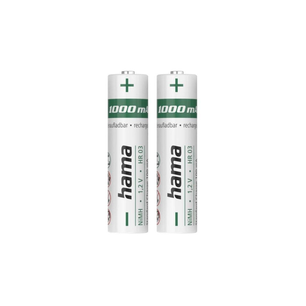 Hama Hama Akku AAA Micro: 1000mAh NiMH, Schnellladefähig, Geringe Akku