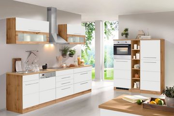 Kochstation Küchenzeile KS-Wien, Breite 440 cm, wahlweise mit E-Geräten und Induktion