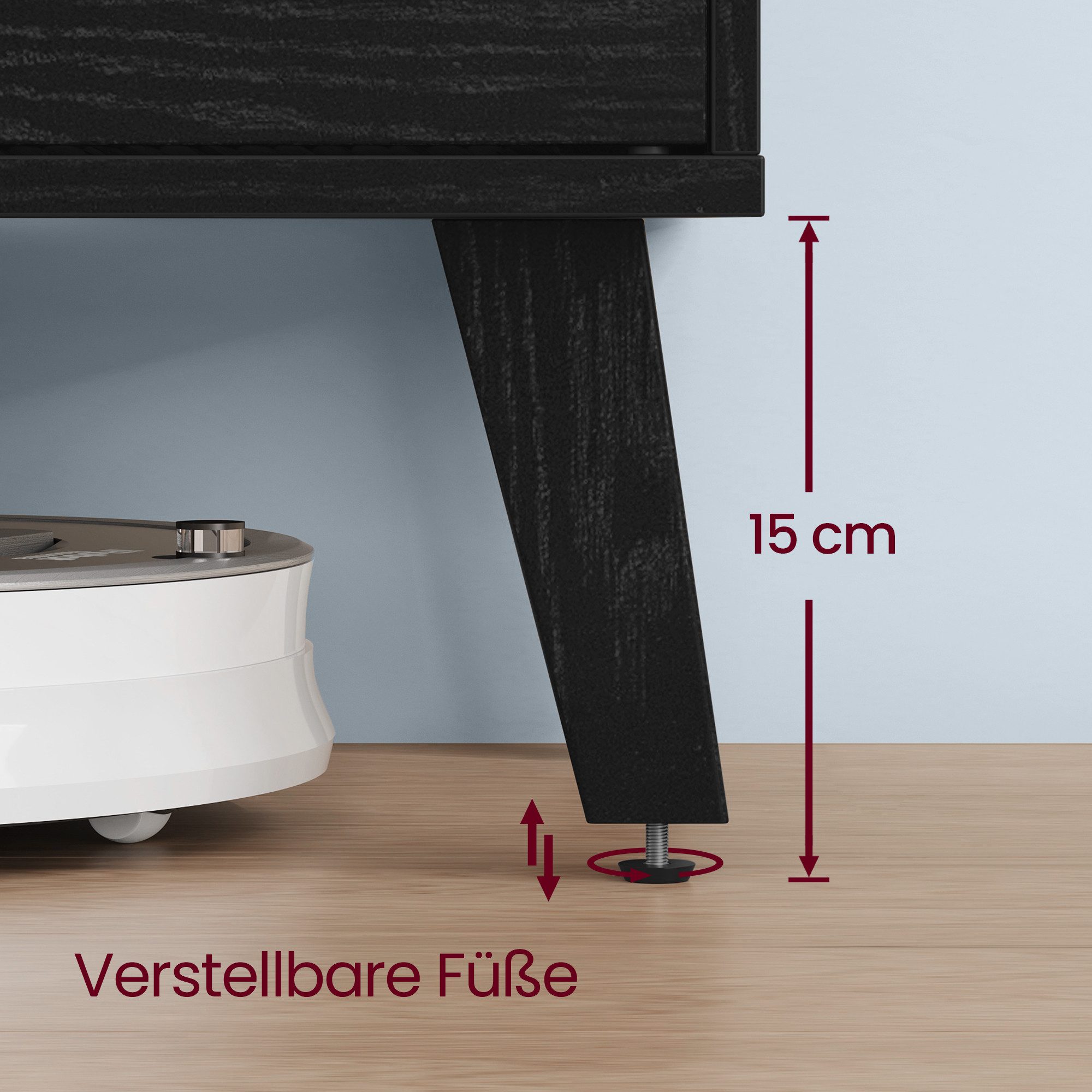 VASAGLE Lowboard TV-Schrank mit verstellbarer Ablage, 147cm lang, für Fernseher bis zu 65 Zoll, Wohnzimmer, Modern – Bild 5 von 5