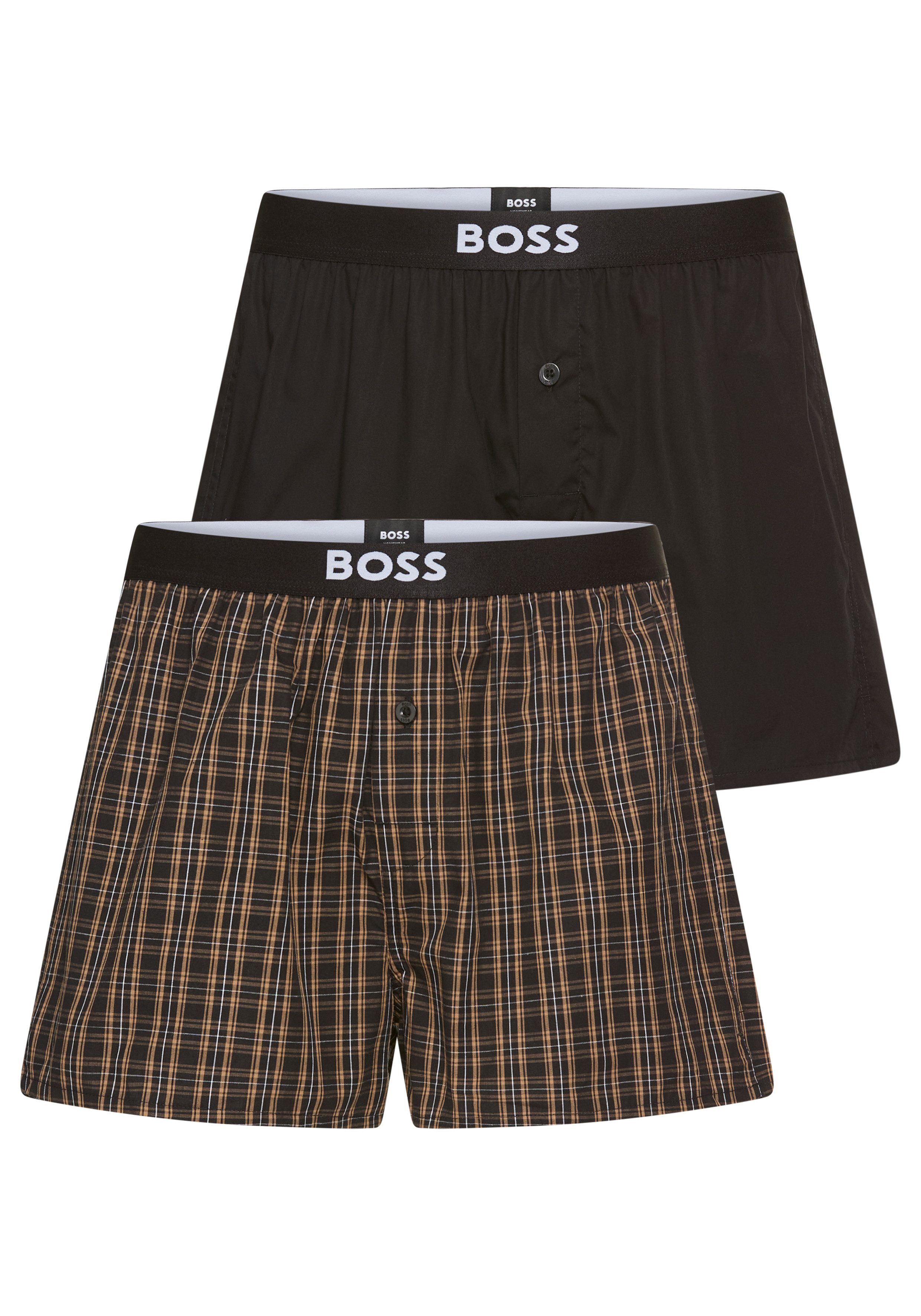 BOSS Pyjamashorts 2P Boxer Shorts EW (Packung, 2-tlg., 2er) mit Logobund günstig online kaufen