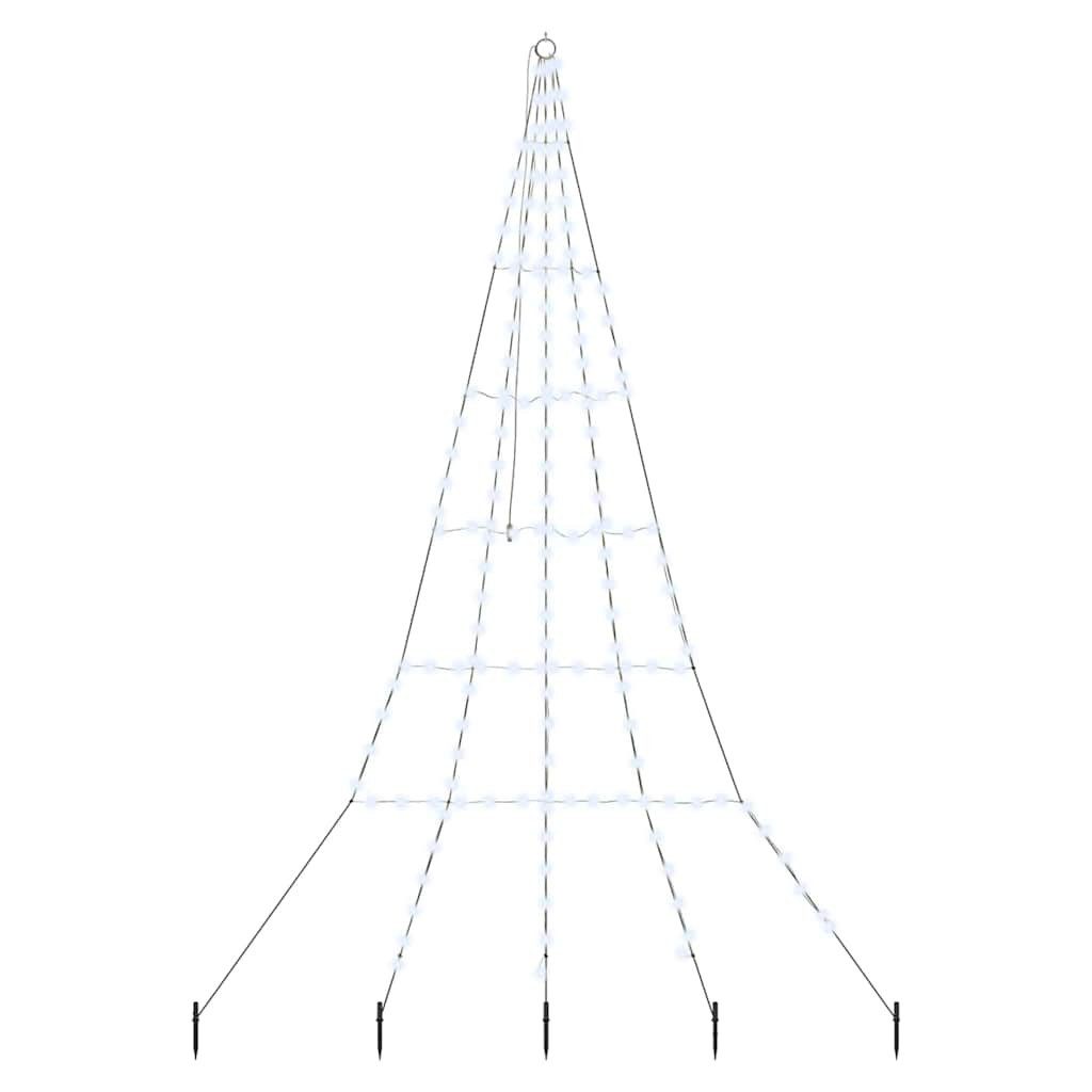 vidaXL LED Baum LED Weihnachtsbaum mit Erdspießen Kaltweiß 306 cm Metall