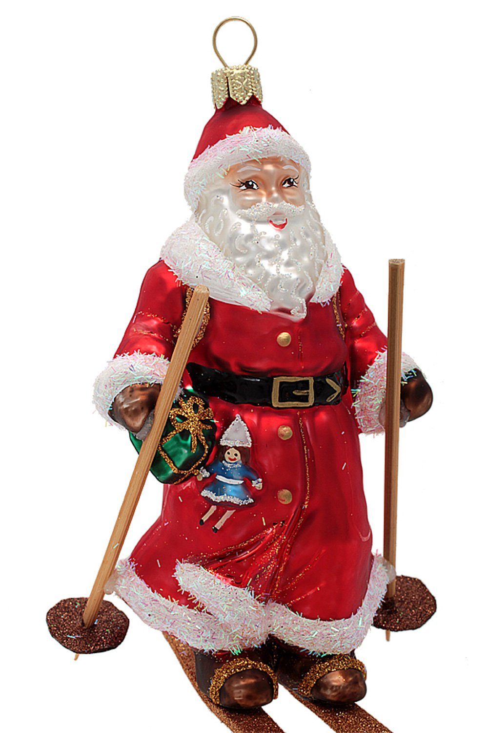 Hamburger Weihnachtskontor Christbaumschmuck Santa Claus, handdekoriert - Dekohänger mundgeblasen 