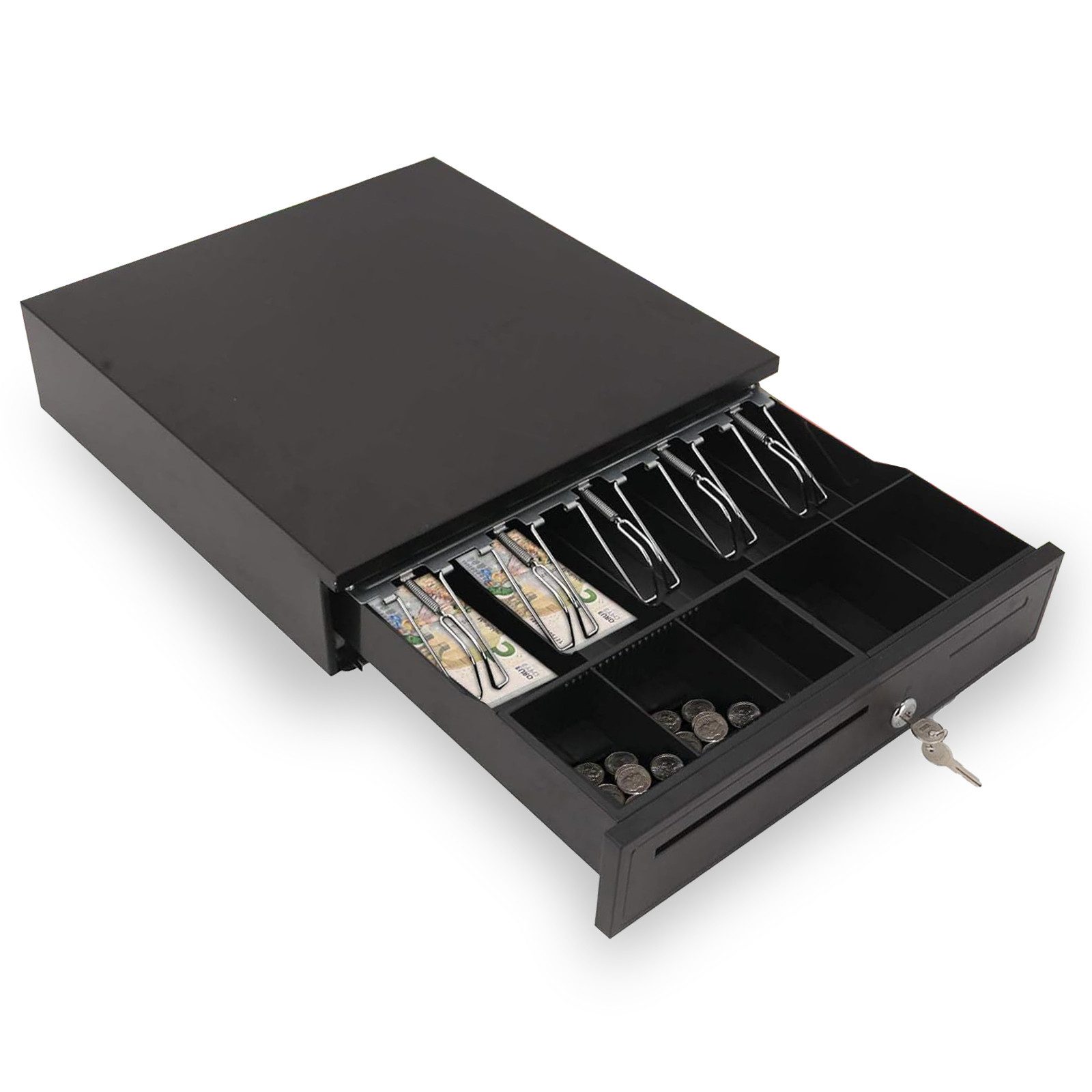Youyijia Schubladenbox Cash Drawer Electric Cash Drawer with 5 Coin Compartments