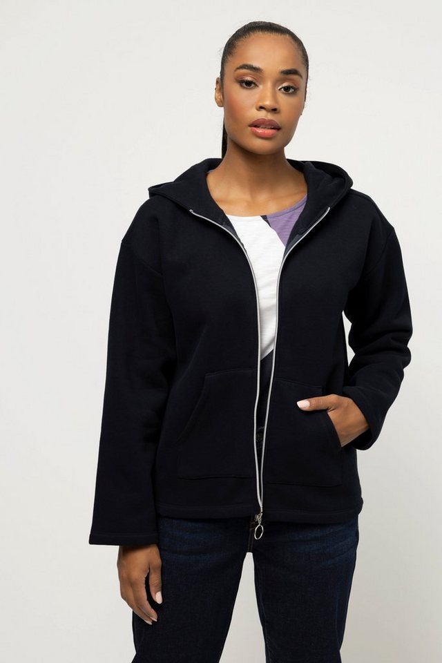 Gina Laura Sweatjacke Sweatjacke gemusterte Kapuze Reißverschluss