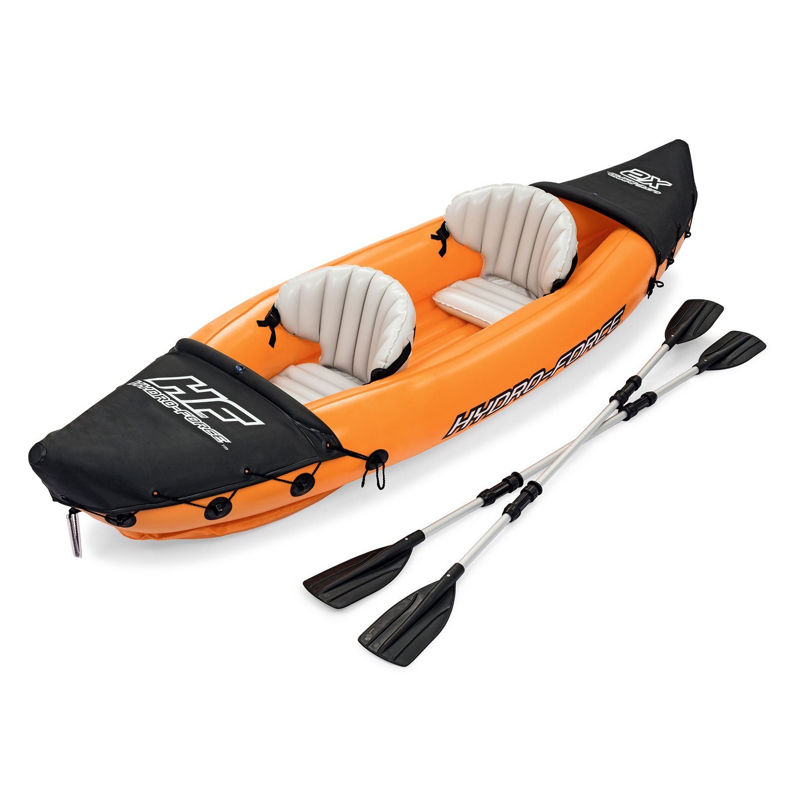 BESTWAY Tandemkajak Lite Rapid X2 2er Kajak aufblasbar Zweisitzer mit Paddel 321 x 88cm