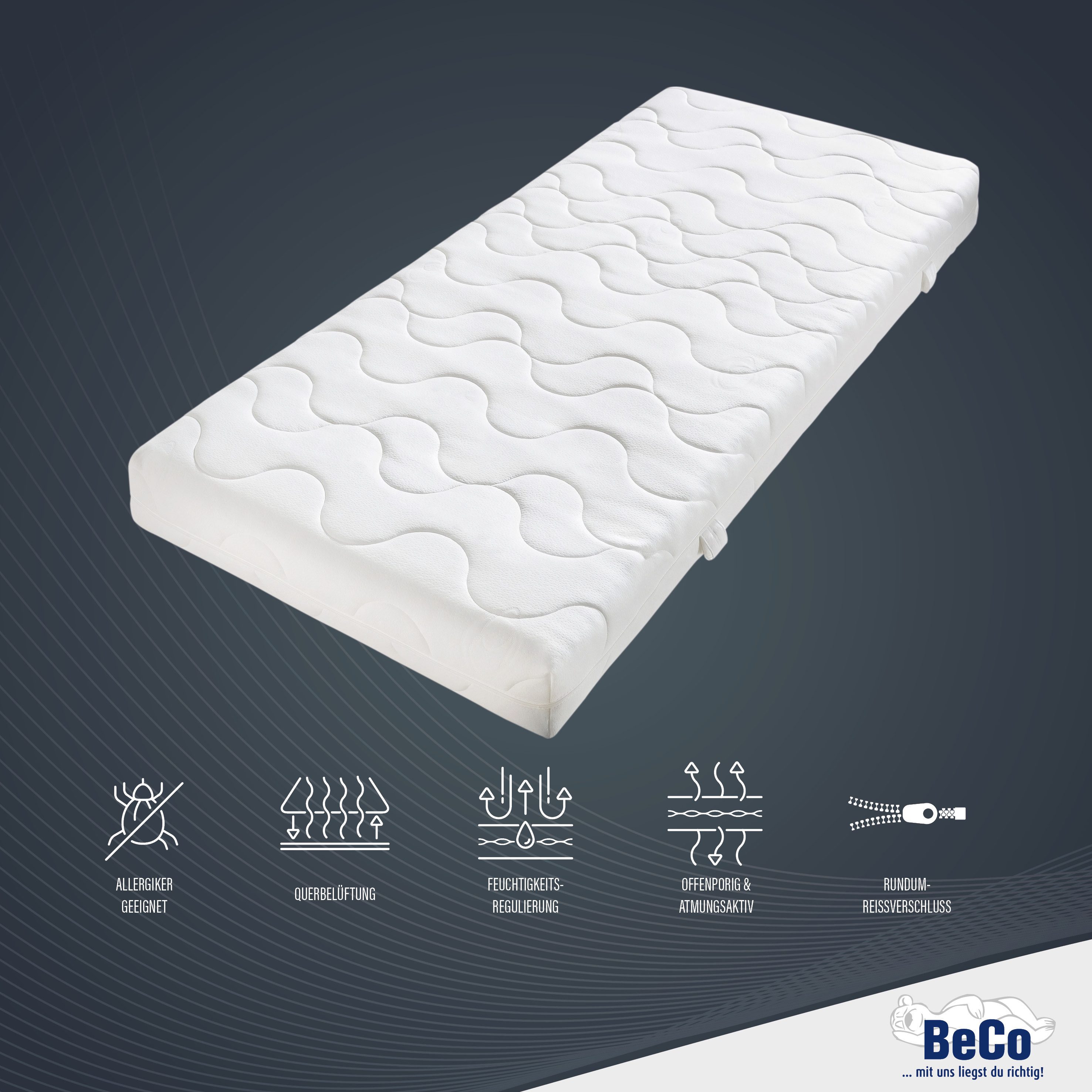 Komfortschaummatratze Double Deluxe Matratze 20, Matratze in 90x200 cm und weiteren Größen, Beco, 20 cm hoch, Matratze vom TÜV Süd getestet*, über 2.000 5-Sterne-Bewertungen!