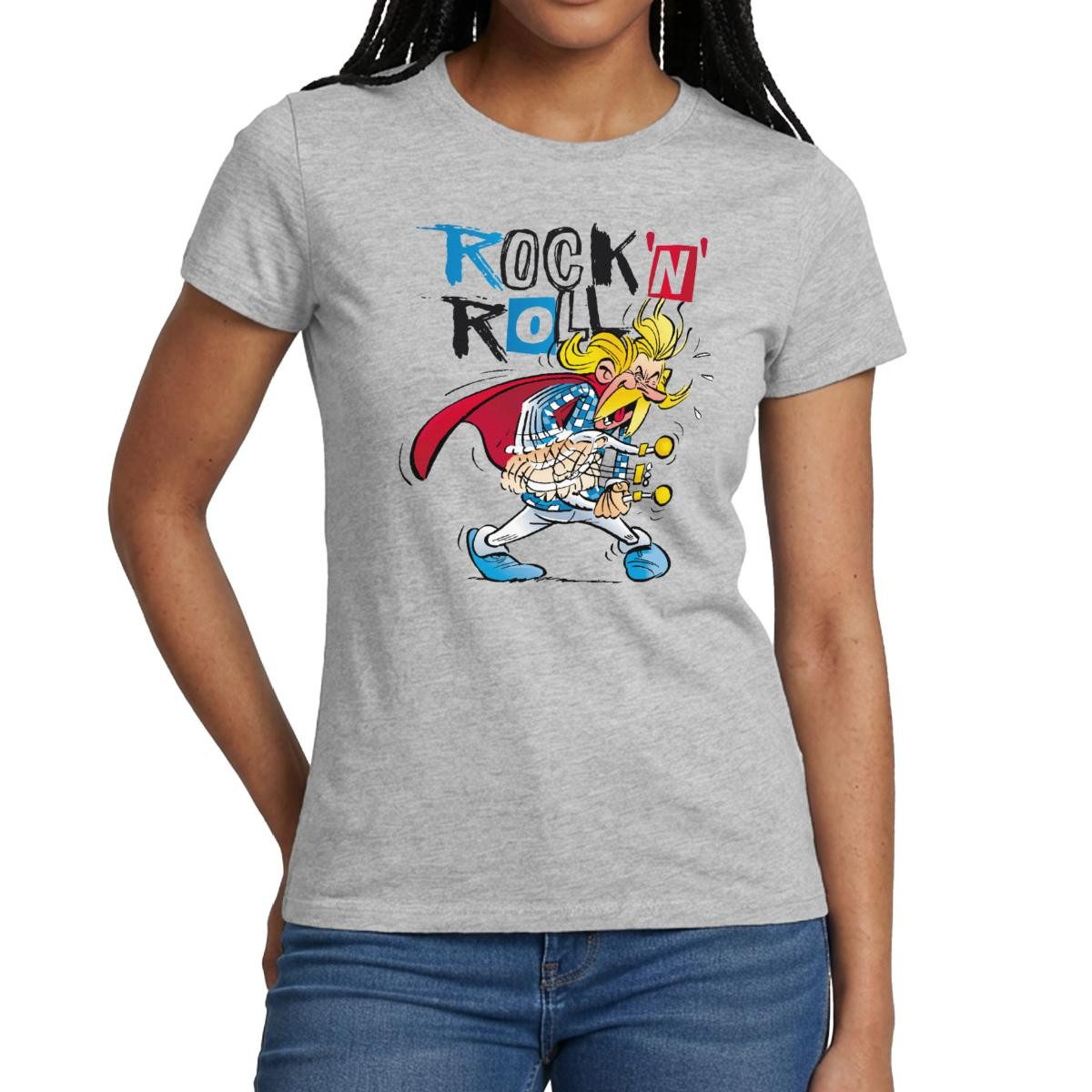 Spreadshirt T-Shirt Asterix & Obelix Troubadix Singt Rock'N'Roll Frauen T-Shirt (1-tlg)