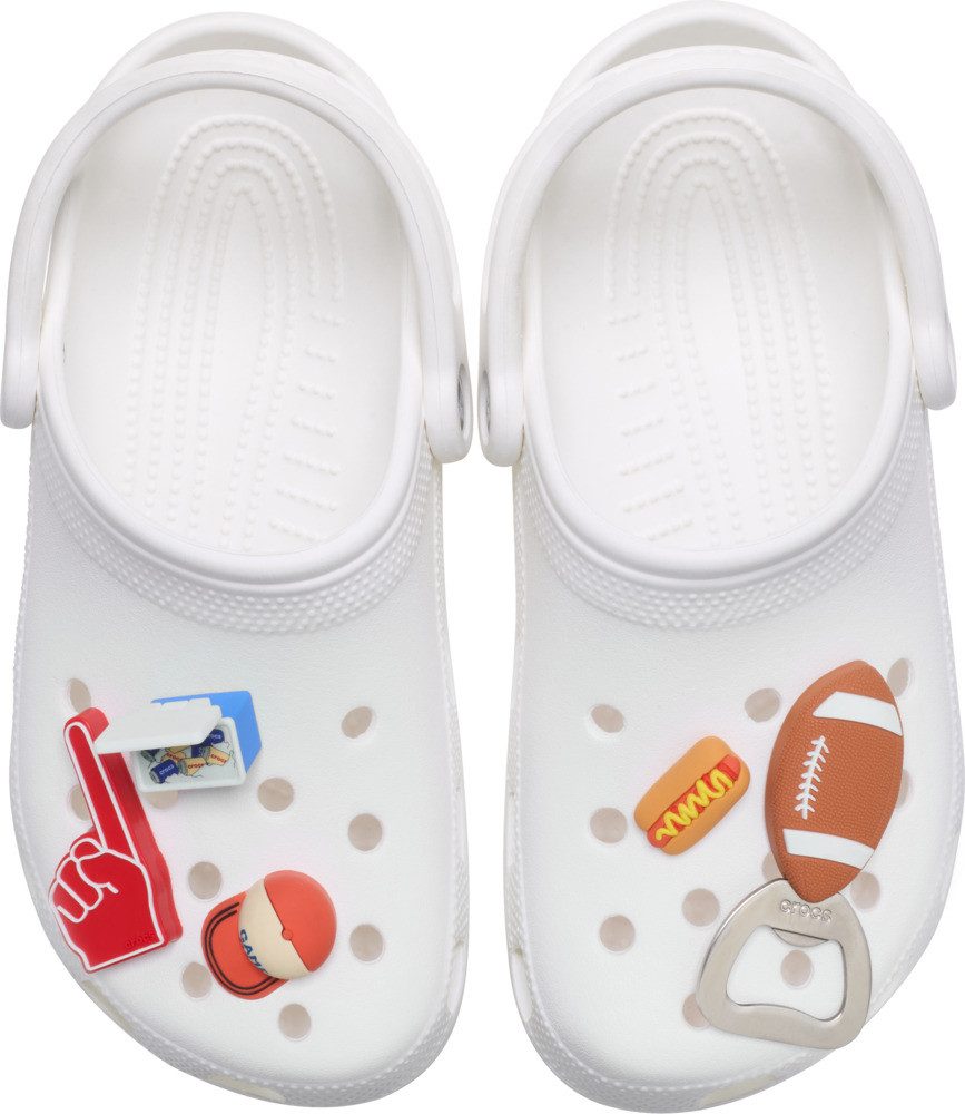 Crocs Schuhanstecker Jibbitz™ Tailgate (Set, 5-tlg., Kein Spielzeug. Nicht für Kinder unter 3 Jahren geeignet), Football Charms für Crocs