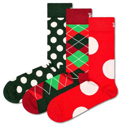 Happy Socks Kurzsocken Unisex Socken, 3er Pack - X-MAS, Geschenkbox