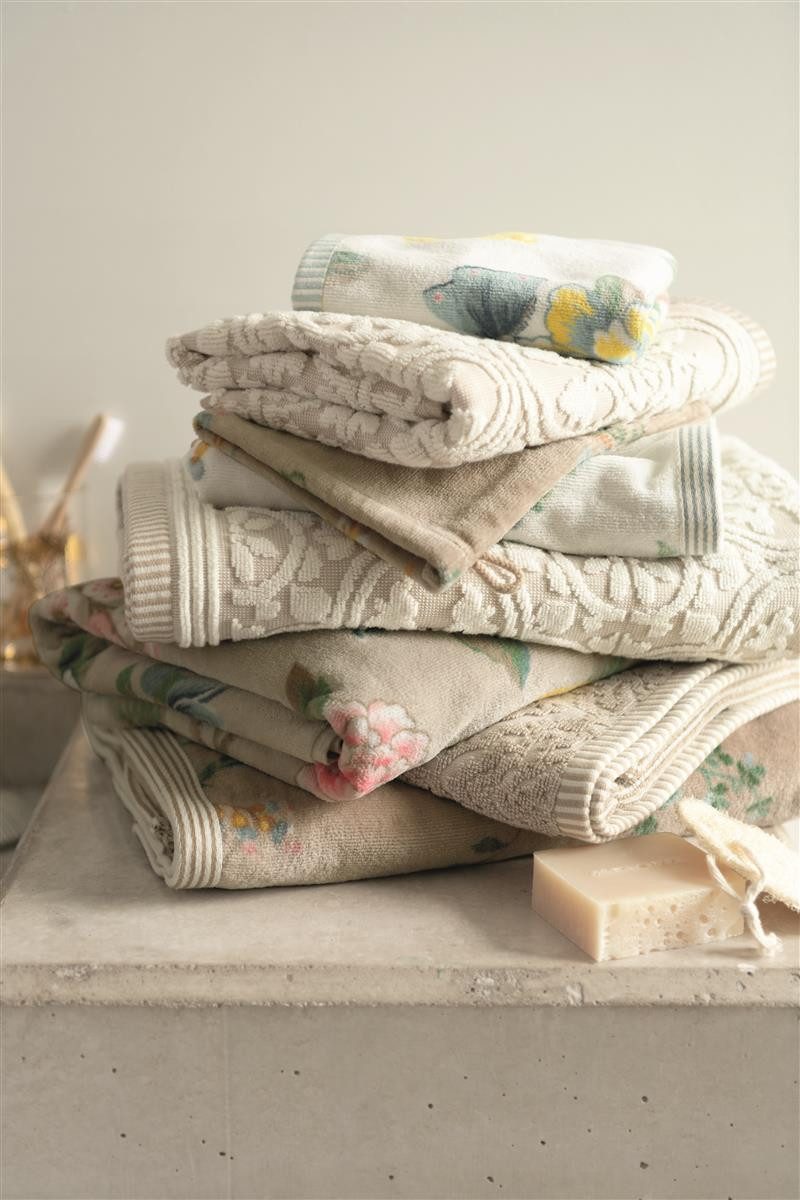 PiP Studio Duschtuch PIP Studio Duschtuch Badetuch Les Fleurs Khaki 70x140 cm Blumenranke, Baumwolle (1-St) – Bild 4 von 5