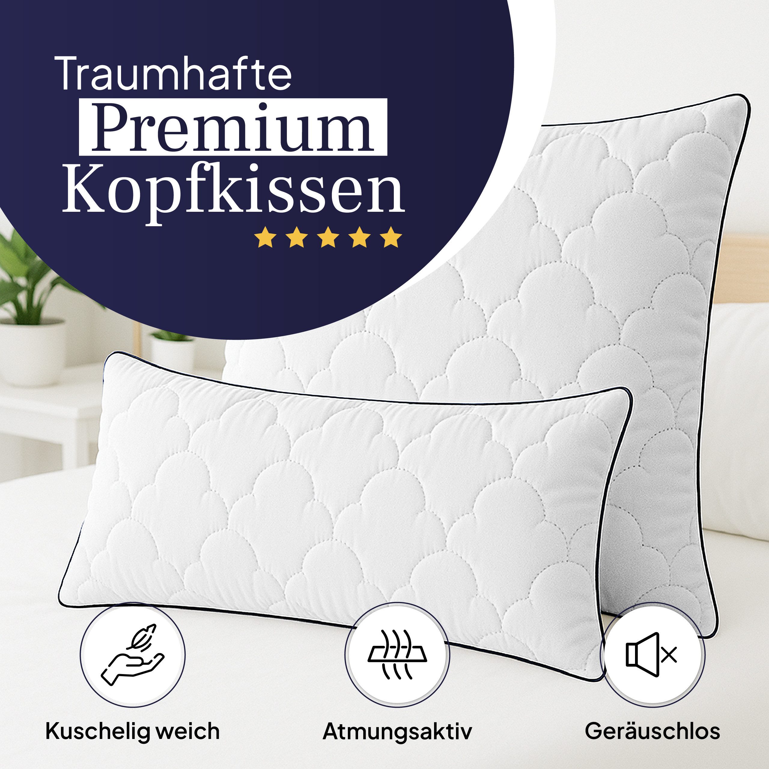 Gentle North Microfaserkissen Hochwertige Kopfkissen in Hotelqualität - ver günstig online kaufen