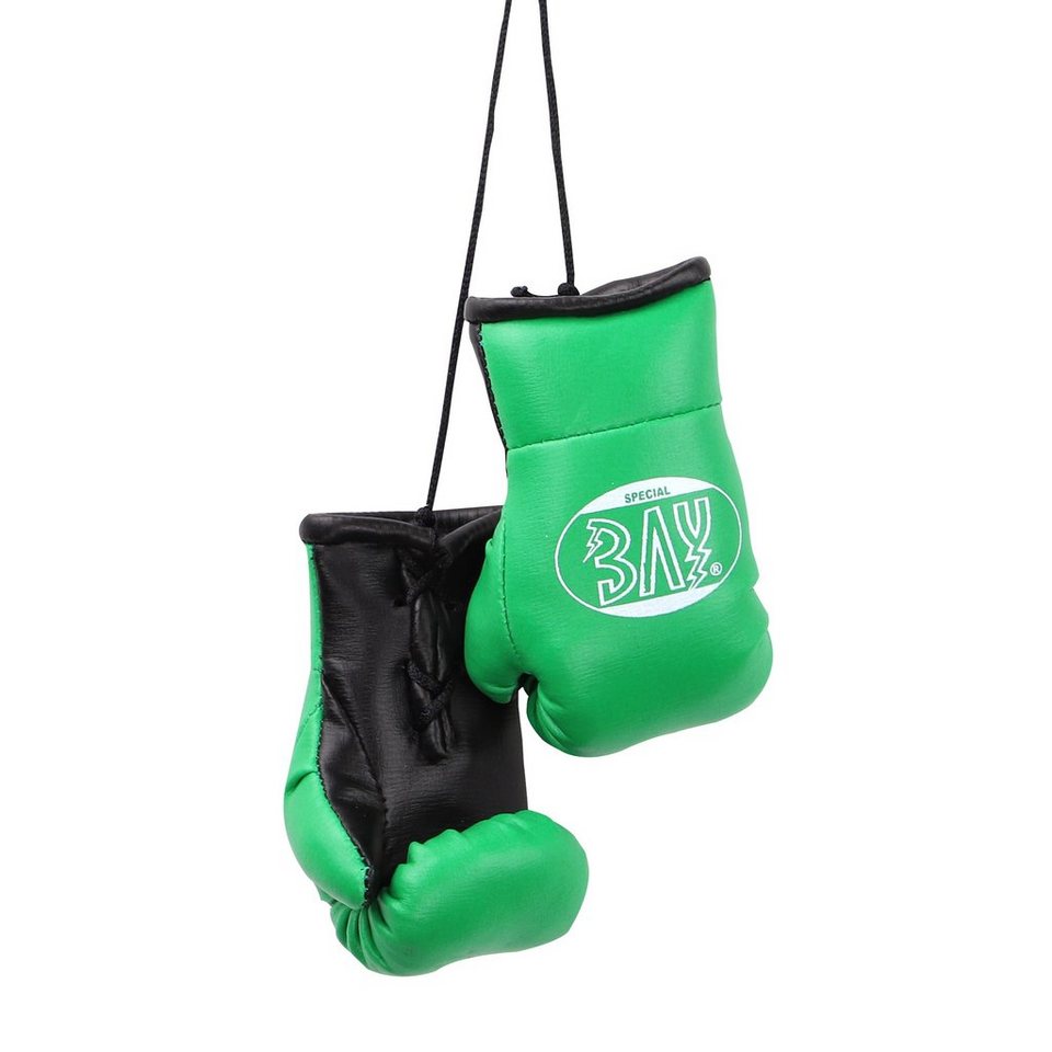 BAY-Sports Boxhandschuhe Mini Deko Box-Handschuhe Boxen Geschenk Auto Paar  grün, Anhänger für Tasche, Autospiegel usw.