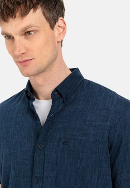 camel active Kurzarmhemd mit feinem Streifenmuster Button-Down