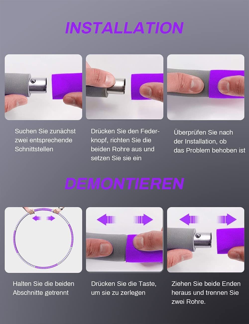 GOLDEN Hula-Hoop-Reifen Hula Hoop Reifen, Hula Hoop zur Gewichtsabnahme und Massage (1,2 kg) (Fitness set)