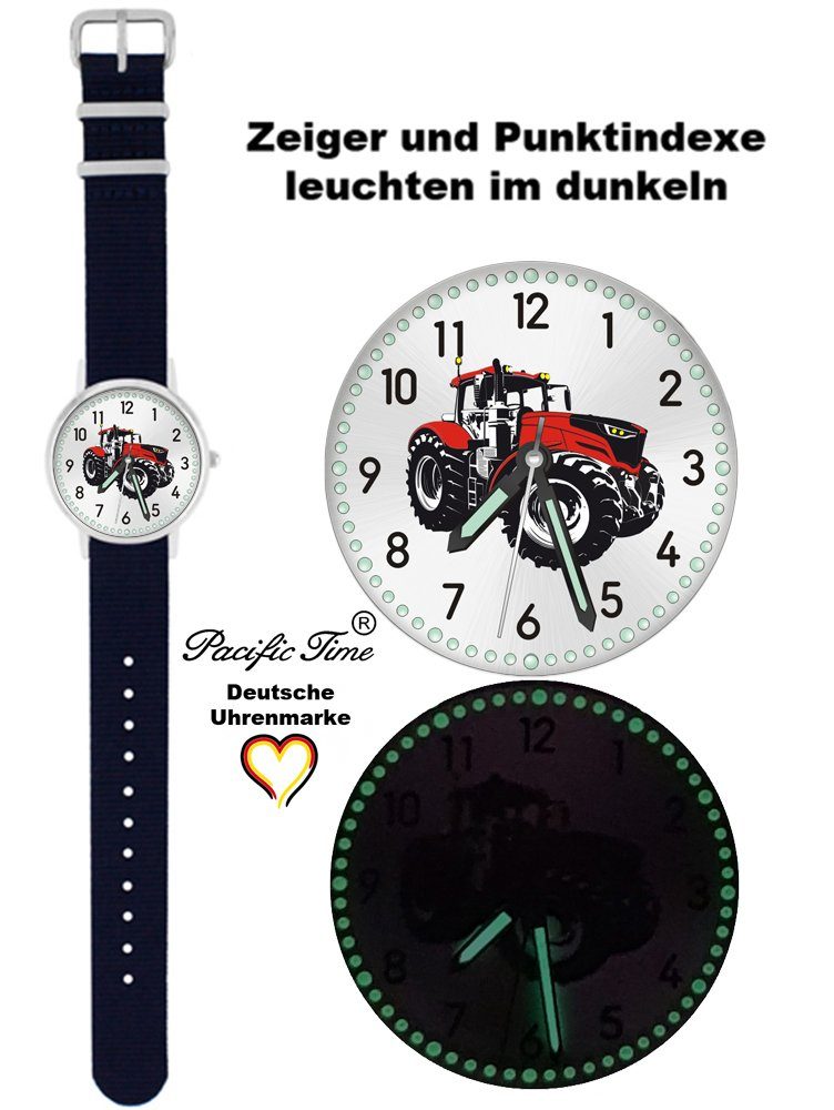 Gratis - und Wechselarmband, blau Versand Kinder Design rot Armbanduhr Traktor Match Quarzuhr Mix Time Pacific