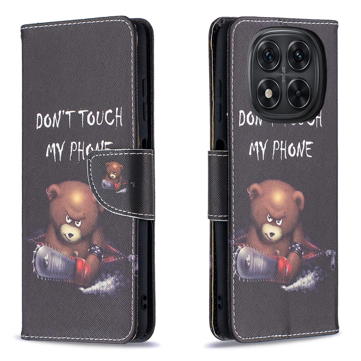 Wigento Smartphone-Hülle Für Xiaomi Redmi Note 14 Pro Plus Kunstleder Book Wallet Tasche Hülle, Kunst-Leder Schutzhülle magnetischer Verschluss