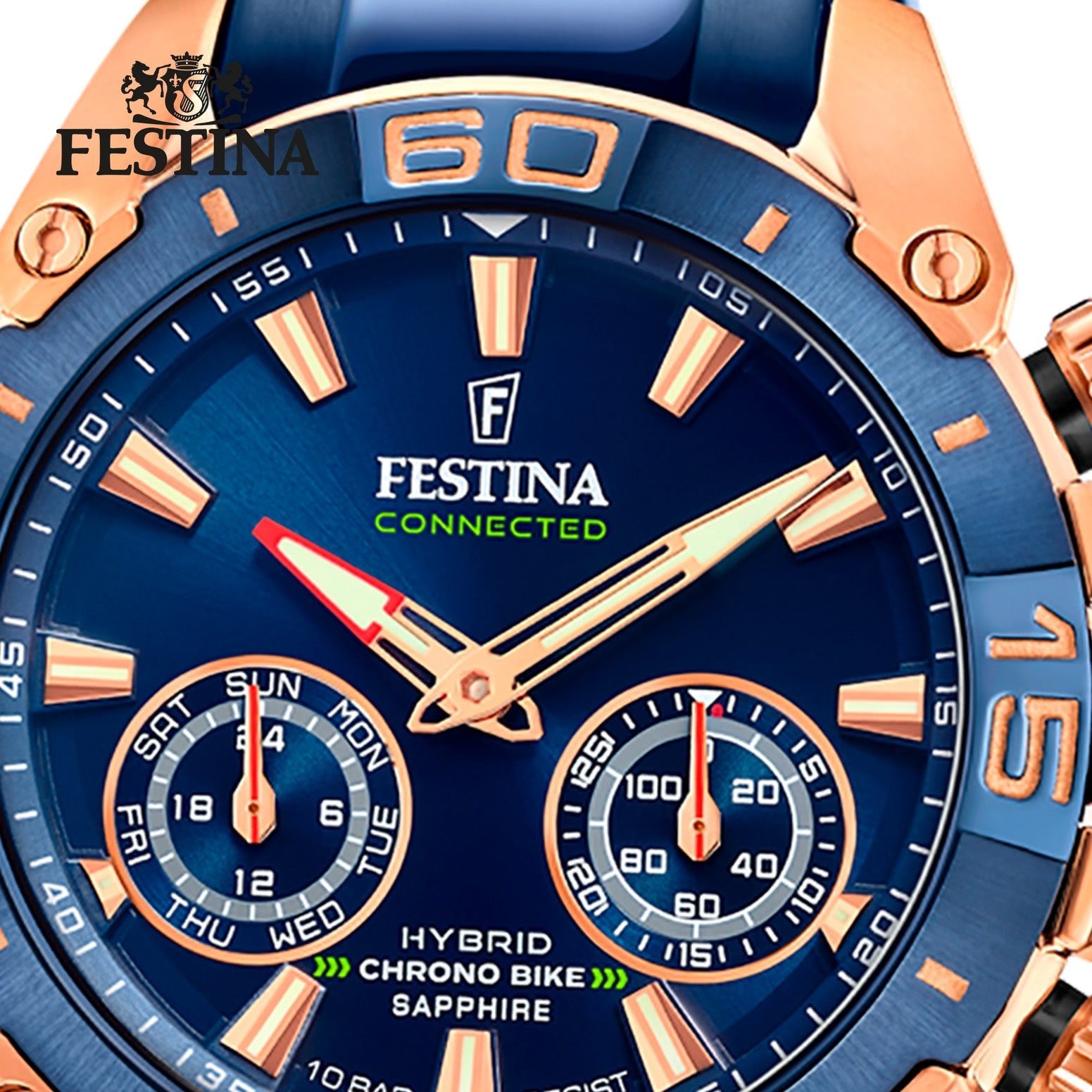 Festina Chronograph Chrono Bike 2021 - Special Edition Connected, F20549/1,  (Set, 2-tlg., mit Wechselband), ideal auch als Geschenk, Boden verschraubt