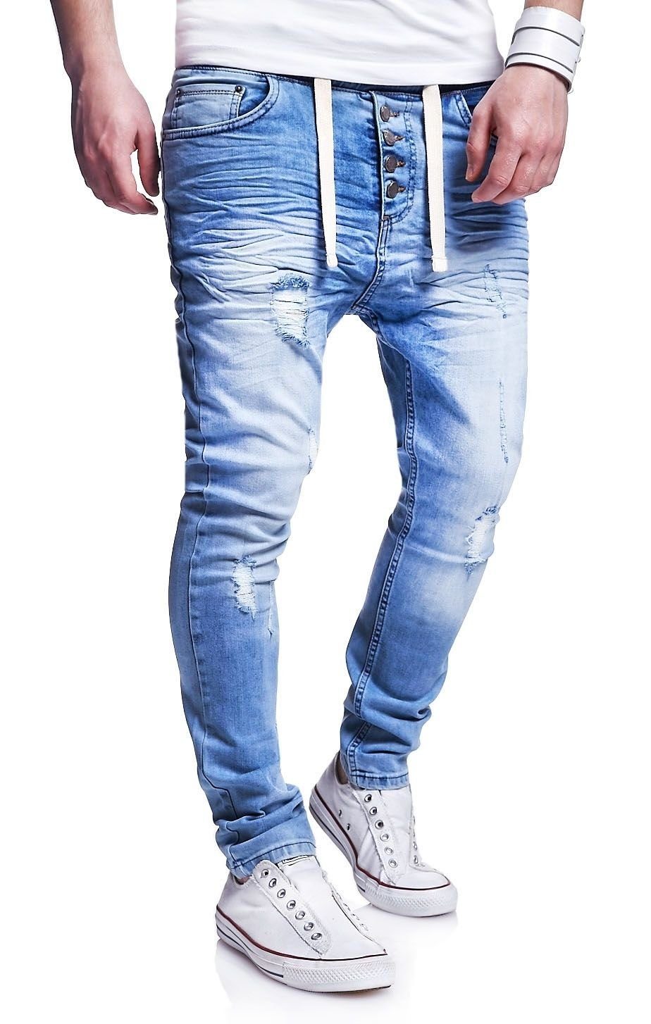 hellblau behype Jogger-Stil Mood Slim-fit-Jeans im coolen