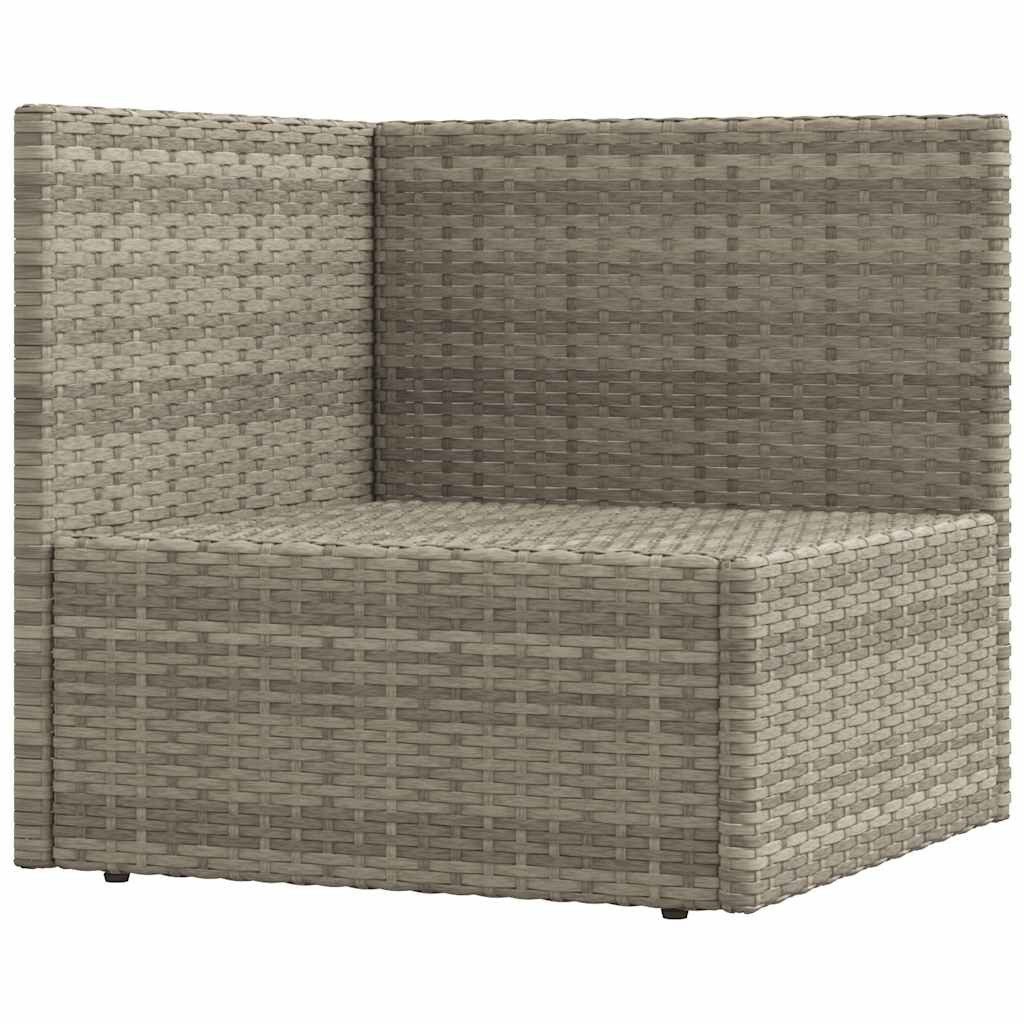 vidaXL Sofaelement Garten-Ecksofa mit Kissen Grau Poly Rattan (1 St)