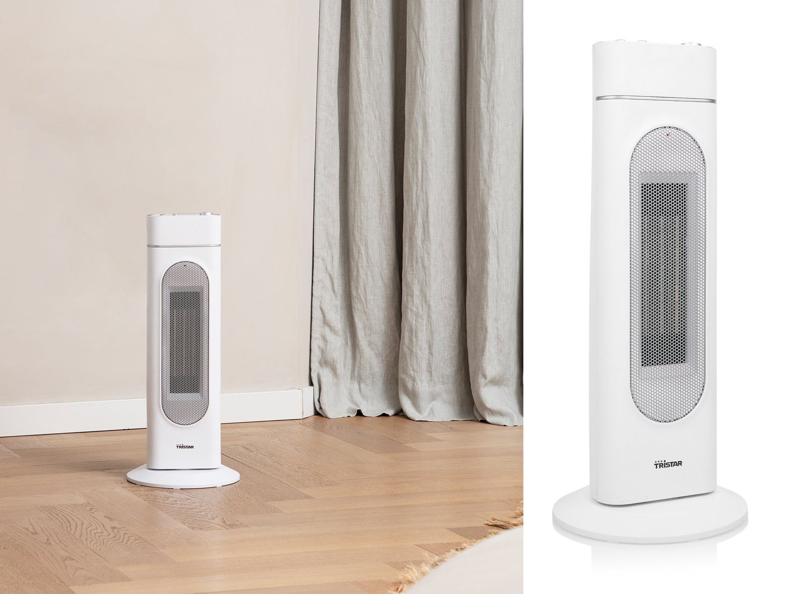Tristar Keramikheizlüfter, 2000 W, Warmluftheizung Elektro-Heizer mit Ventilator-Funktion, Turmheizlüfter