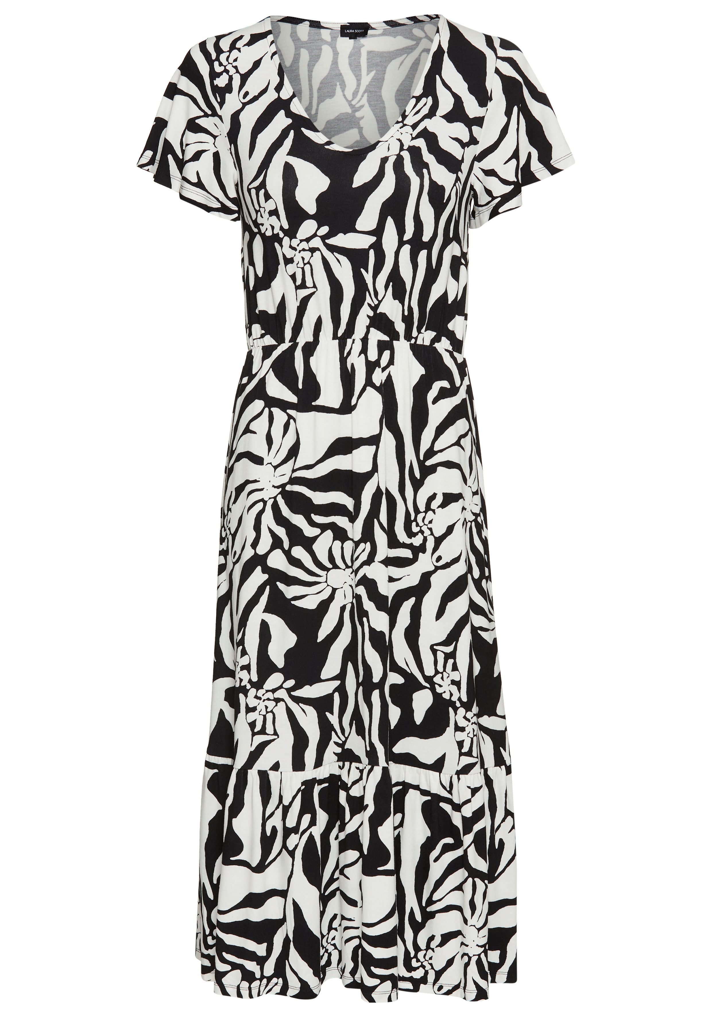 Laura Scott Sommerkleid im auffälliger Zebra-Optik mit Flügel-Ärmeln