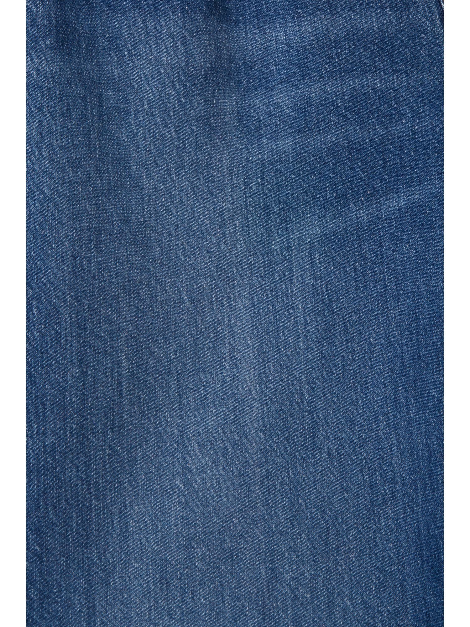 Jeans WASHED Bund hohem mit MEDIUM gerader Esprit und BLUE 7/8-Jeans Passform