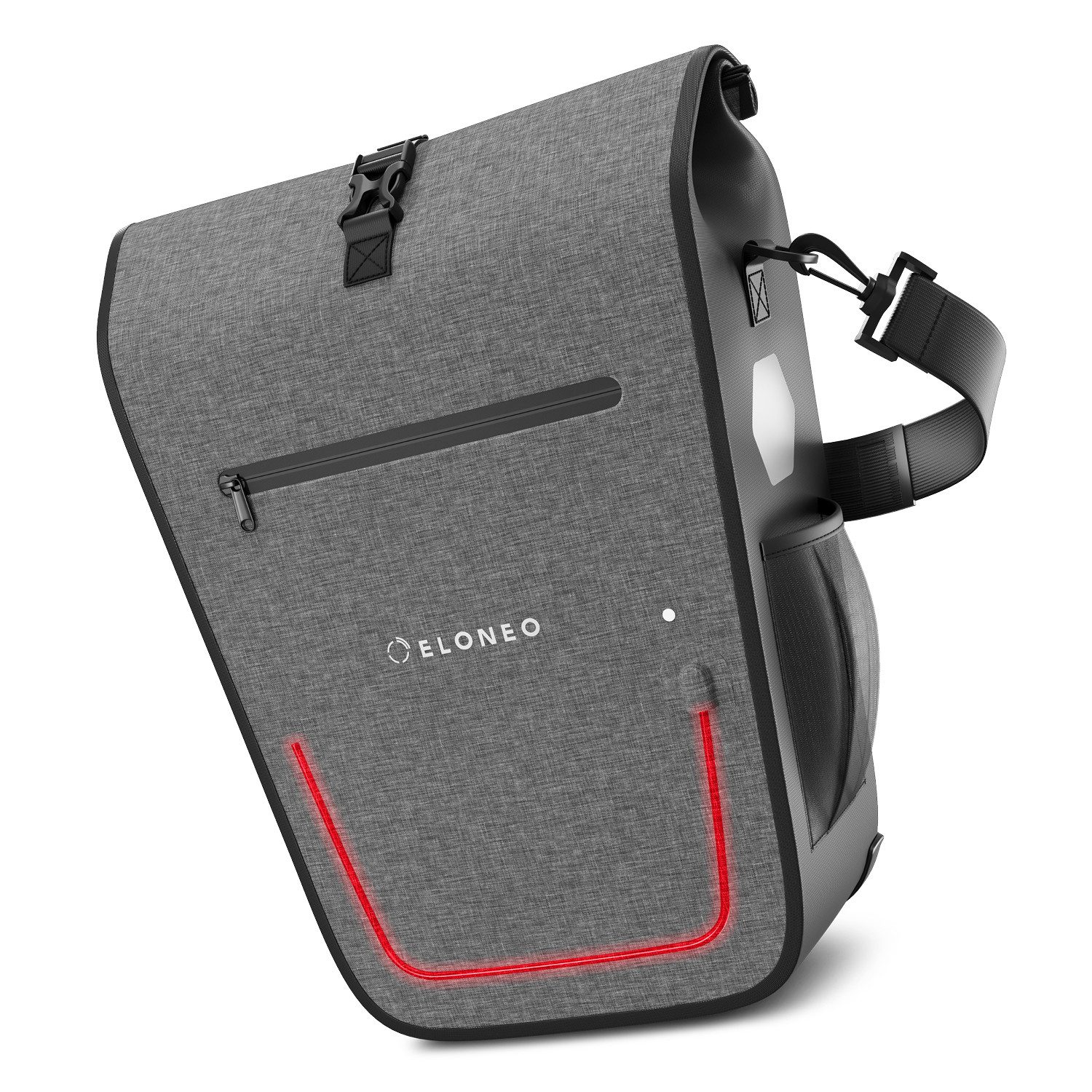 Fahrradtasche Gepäckträgertasche, Satteltasche mit Reflektorstreifen