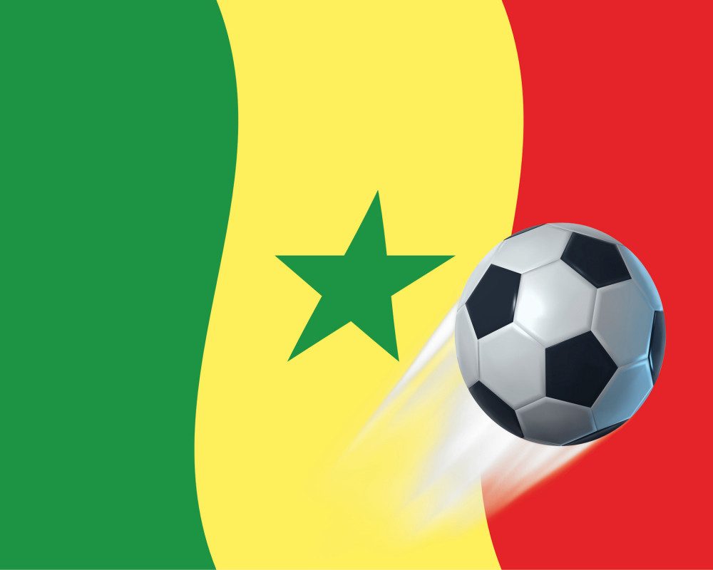 1art1 Poster FuÃŸball Kunstdruck Bild - Senegal Länder-Flagge (40 x 50 cm)