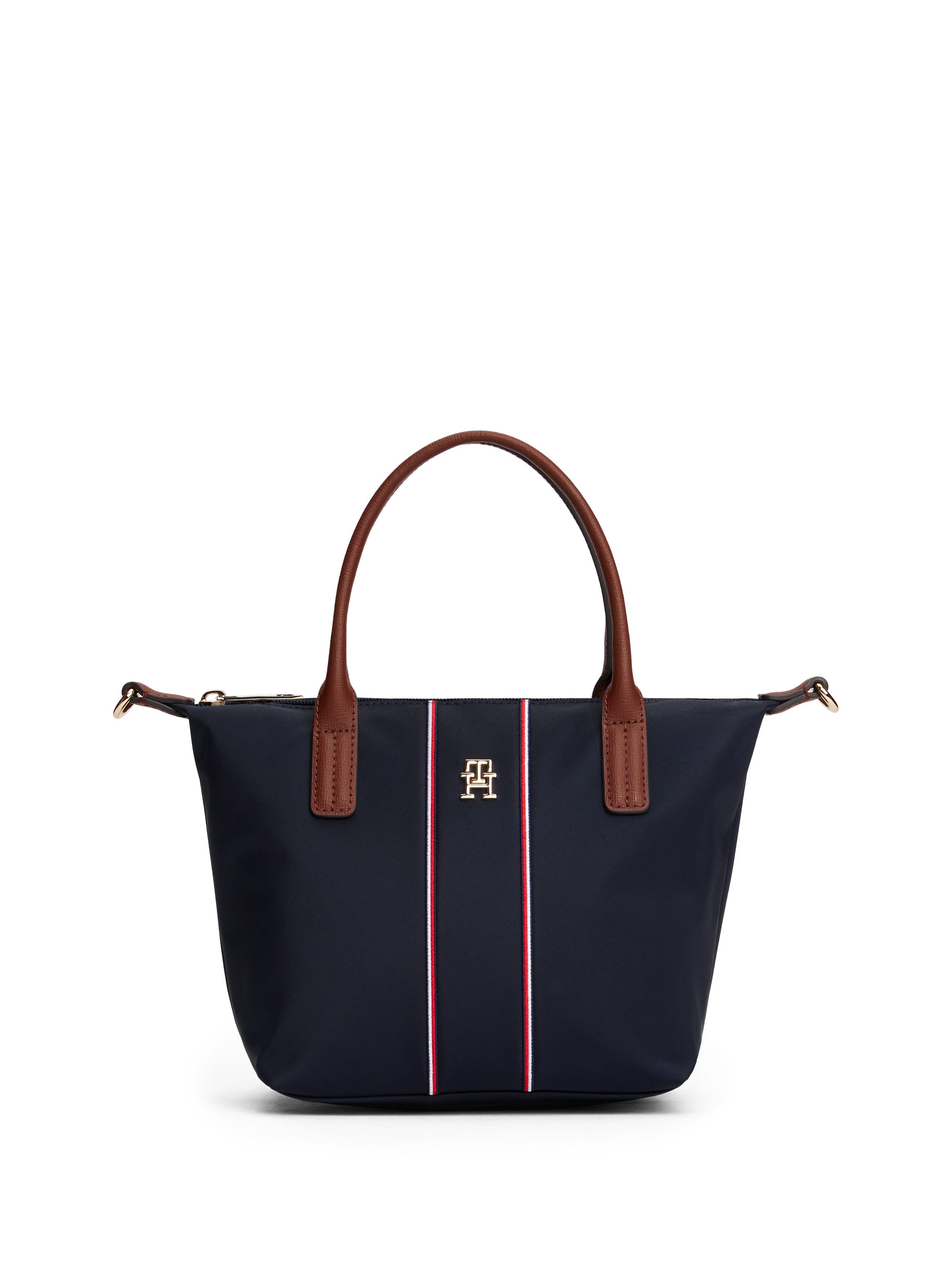 Tommy Hilfiger Tragetasche POPETTE MINI TOTE CORP, Damen Umhängetasche, Handtasche, Schultertasche mit farbigen Streifen