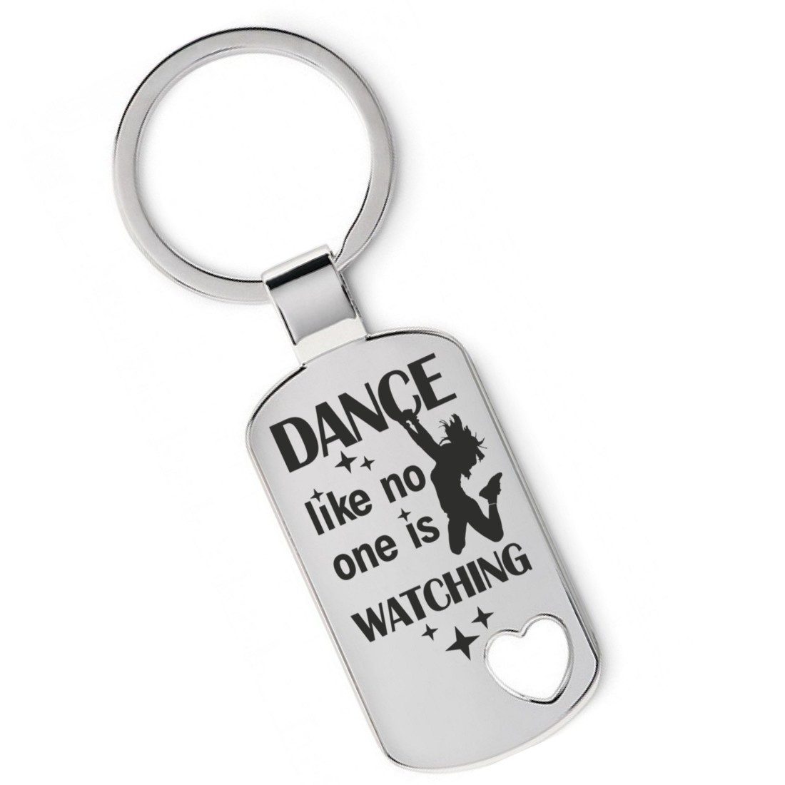 Lieblingsmensch Schlüsselanhänger Dance like no one is watching- ein tolles Geschenk &Glücksbringer (Schlüsselanhänger mit Gravur, inklusive Schlüsselring), Robuste und filigrane Lasergravur
