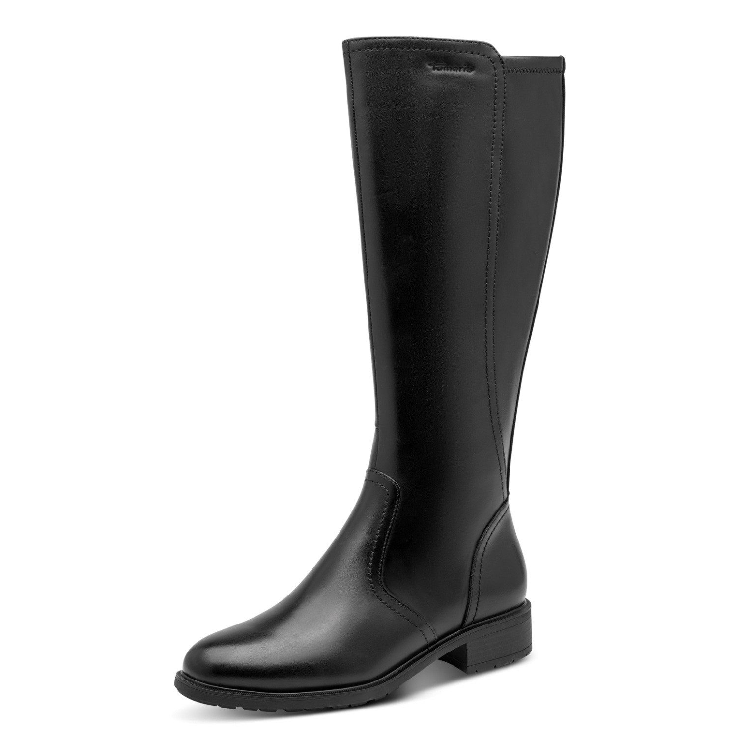 Tamaris Stiefel Blockabsatz, Langschaftstiefel mit schicker Logoprägung