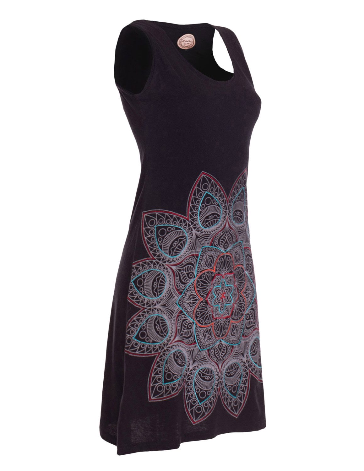 Vishes Sommerkleid Ärmelloses Jersey Kleid Baumwolle Mandala Print Sommer Alternative Mode, Boho, Hippie, Ethno, Festival – Bild 4 von 4