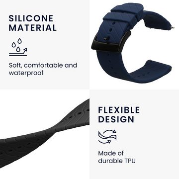 kwmobile Uhrenarmband 2x Sportarmband für Fossil Men's Nate / Q Machine, Armband TPU Silikon Set Fitnesstracker