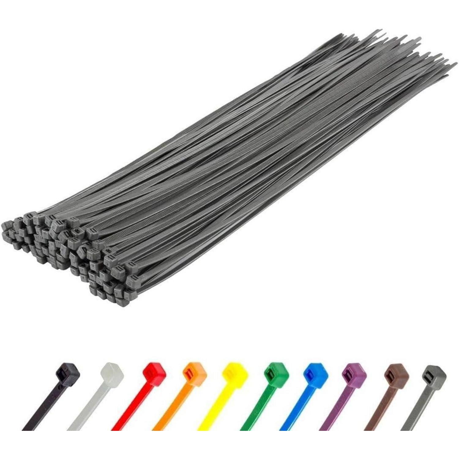 LuxusKollektion Kabelbinder Kabelbinder 450 x 9 mm 100 Stück 79,4 kg UV-beständig Silber