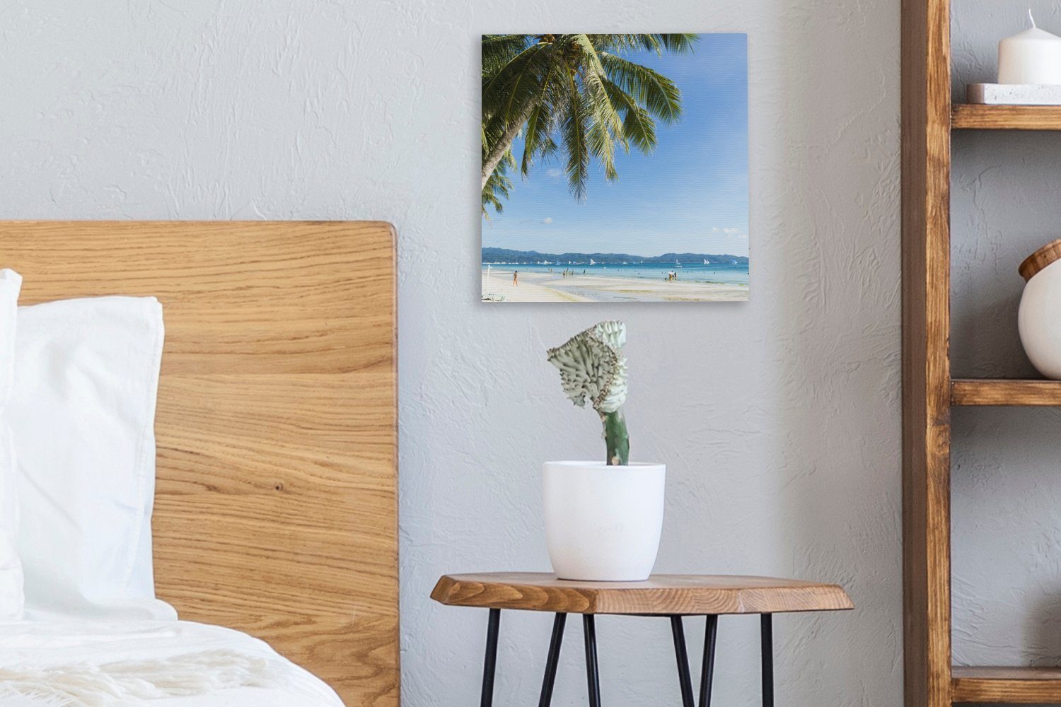 Strand Bilder (1 Palmen für Schlafzimmer am Wohnzimmer OneMillionCanvasses® Leinwandbild St), von Leinwand Boracay,