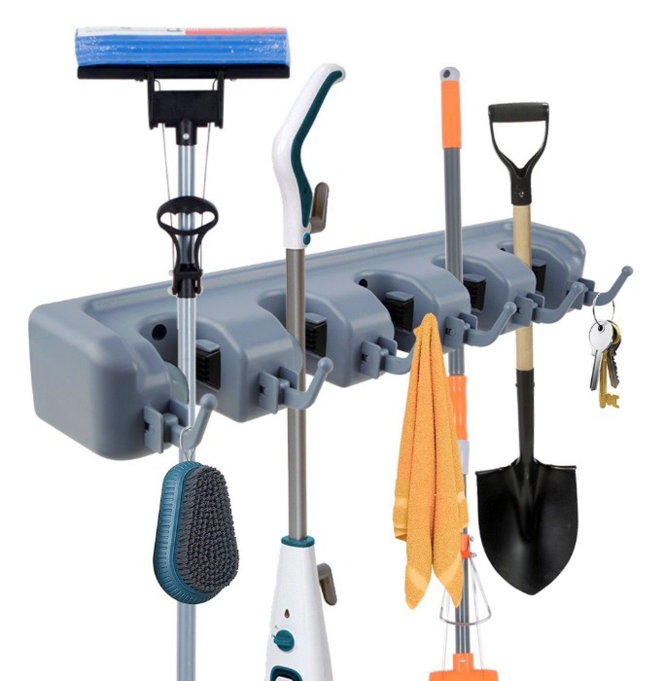 Türgarderobe BAYLI 40cm Wandhalterung Garage, Besenhalter Wand Gerätehalter