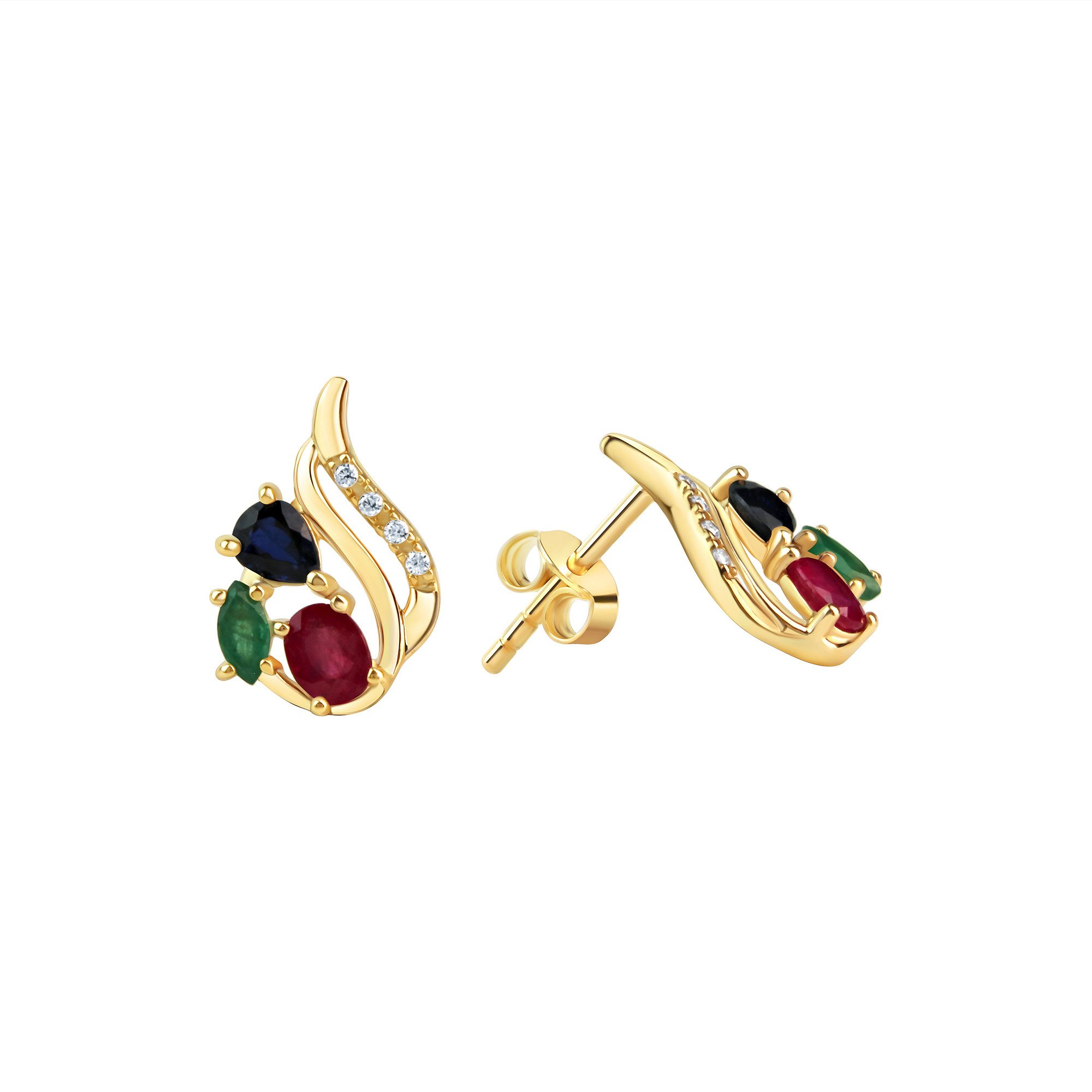 Vivance Paar Ohrstecker 375/- Gelbgold Zirkonia,Rubin,Safir,Smaragd günstig online kaufen