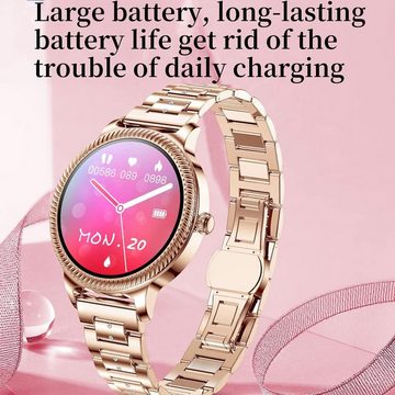 findtime Gold Luxus Elegant Design Damen's Smartwatch (Android/iOS), Mit den besten und erstaunlichsten Funktionen, attraktivem Design