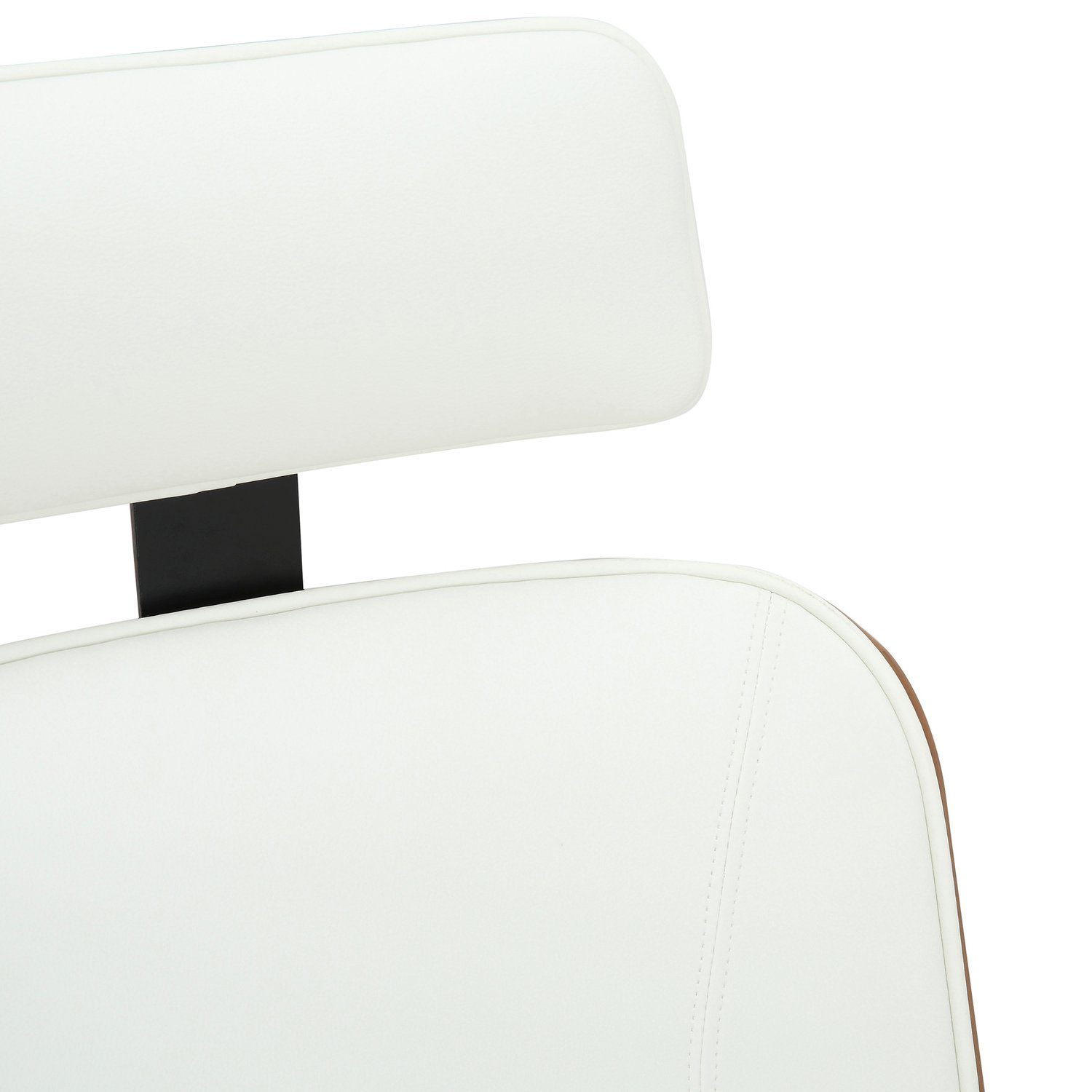 Bürostuhl mit - TPFLiving Kunstleder Metall bequemer 360° Daytona Rückenlehne Gestell: XXL), höhenverstellbar Chefsessel, Drehstuhl, (Schreibtischstuhl, und - walnuss/weiß chrom Bürostuhl drehbar Sitzfläche: