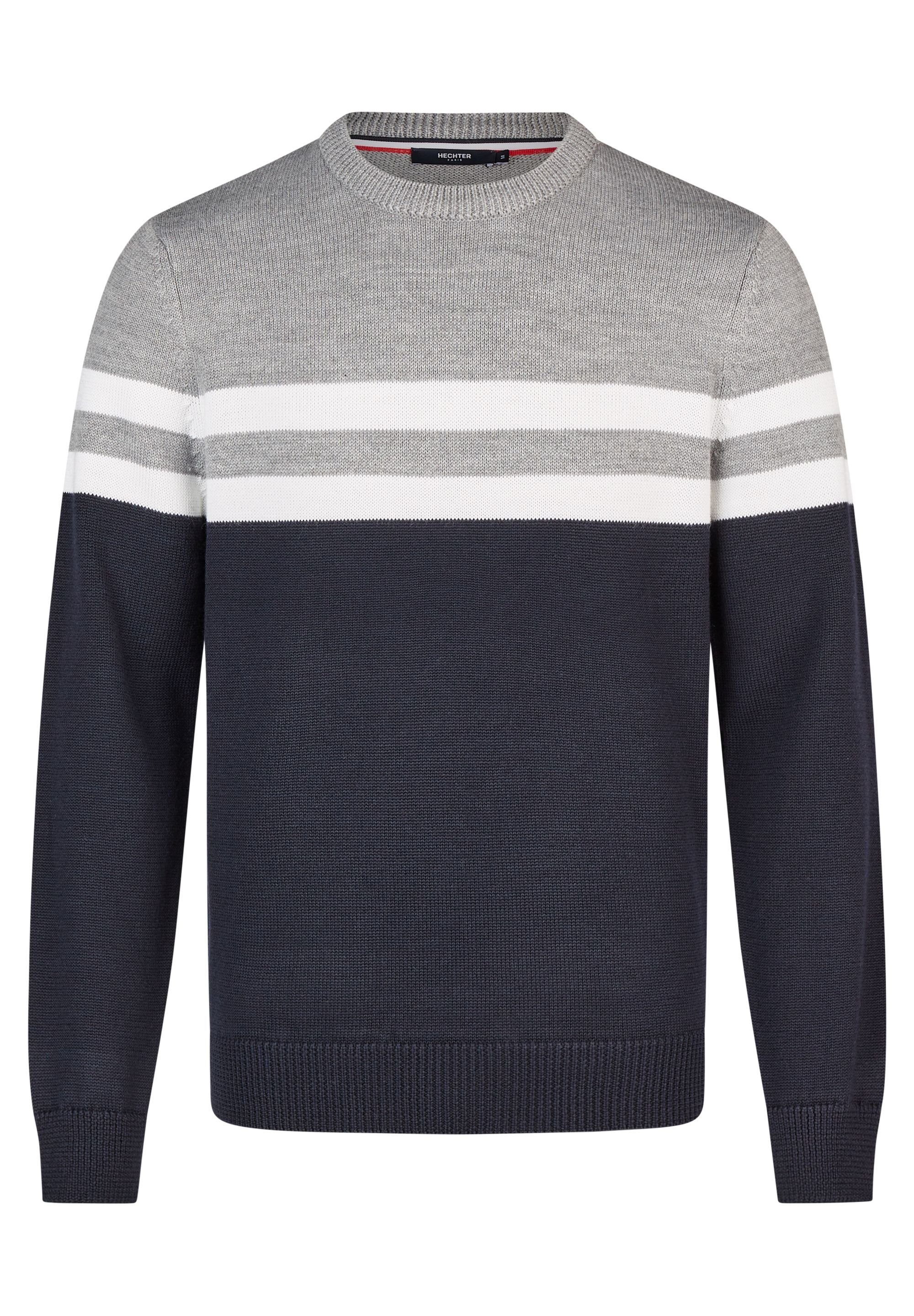 HECHTER PARIS Rundhalspullover Im Color-Blocking-Design