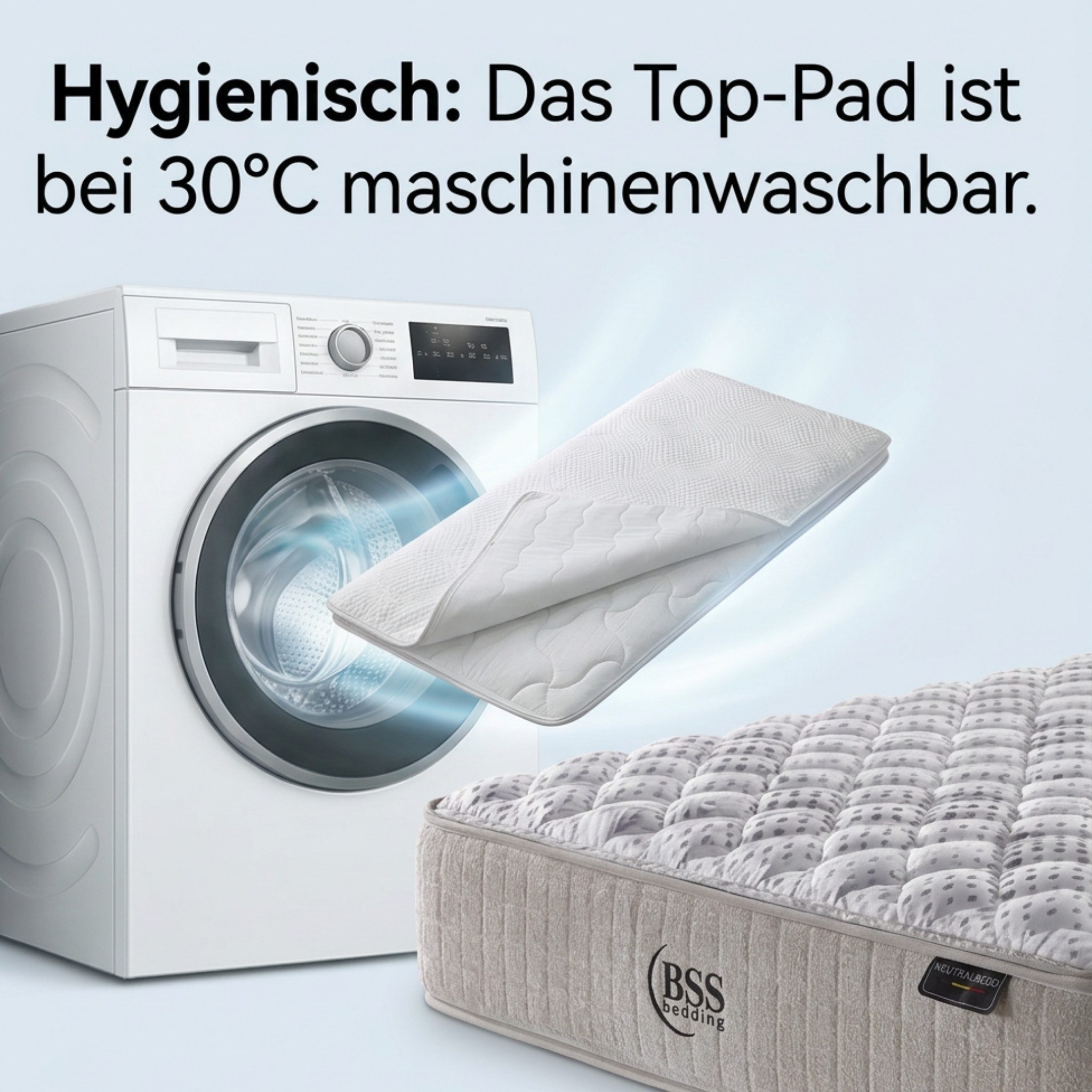 Taschenfederkernmatratze 7 Zonnen Matratze mit Reißverschluss abnehmbar und waschbar, gowoll, 31 cm hoch, (Topper mit Reißverschluss), Taschenfederkern – Bild 4 von 5